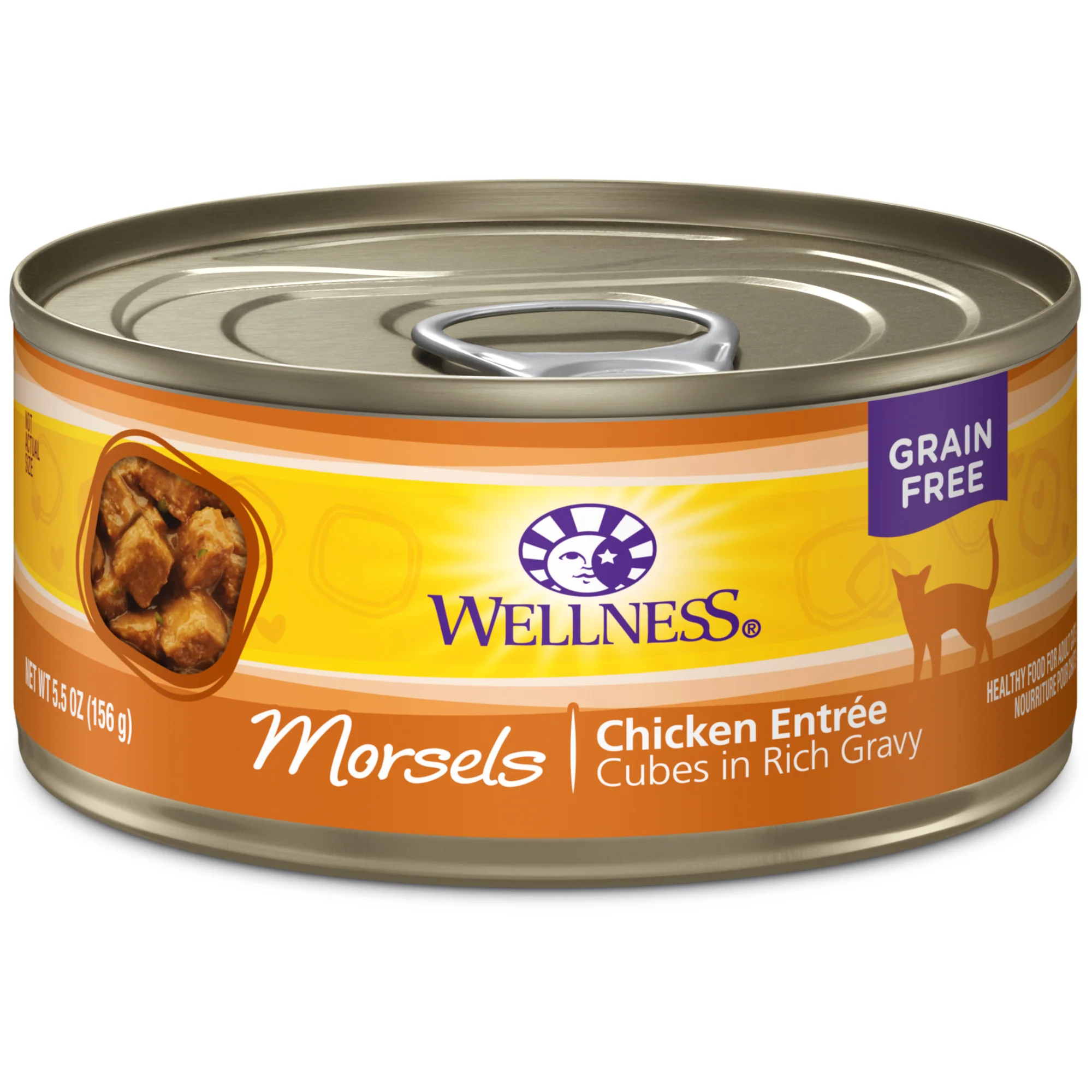 Wellness Complete Health Natural Grain Free Wet Canned Cat Food Cubed Chicken Entree 5.5oz Can - Image 1