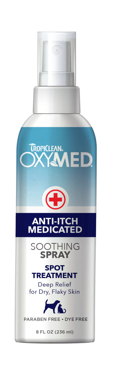 TropiClean OxyMed Medicated Anti itch Spray for Pets, 8oz - Image 1