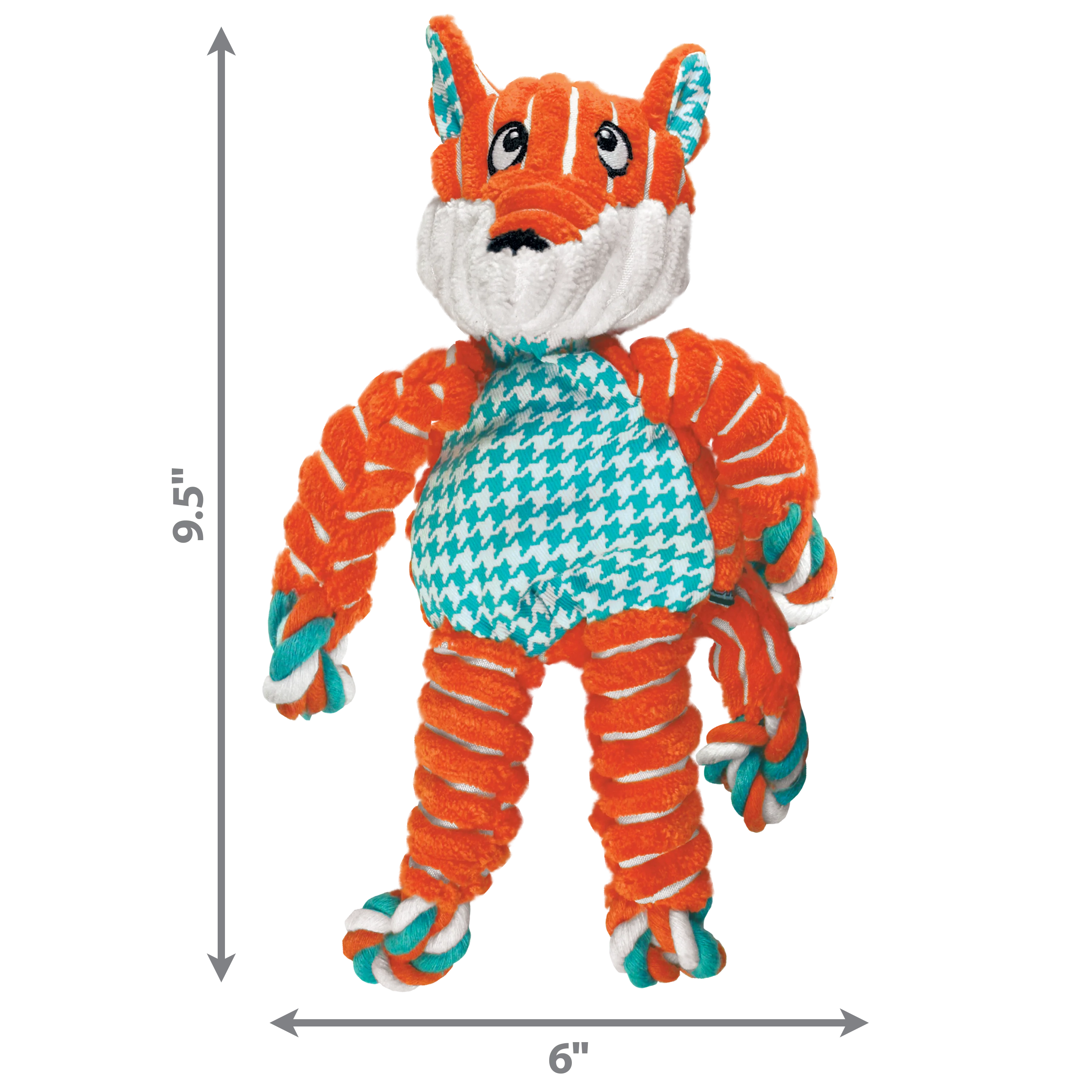Kong Dog Toy Floppy Knots Fox Small - Image 1