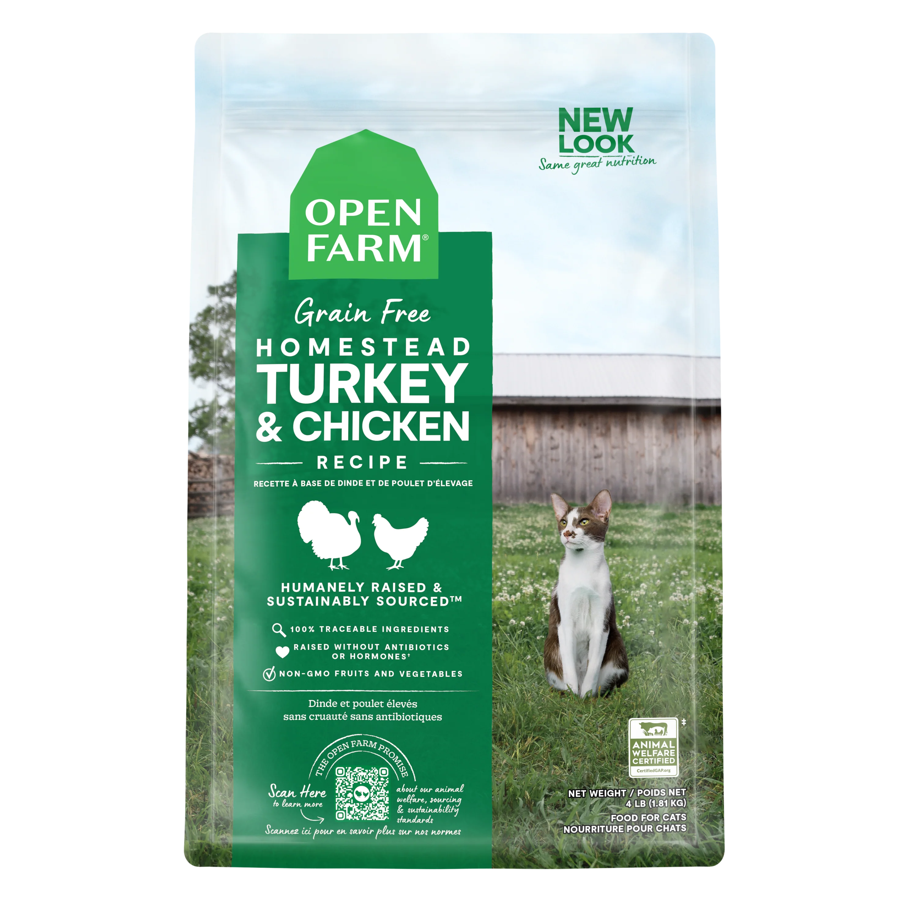 Open Farm Open Farm Homestead Turkey & Chicken Recipe Grain Free Kibble For Cats 8lb Bag