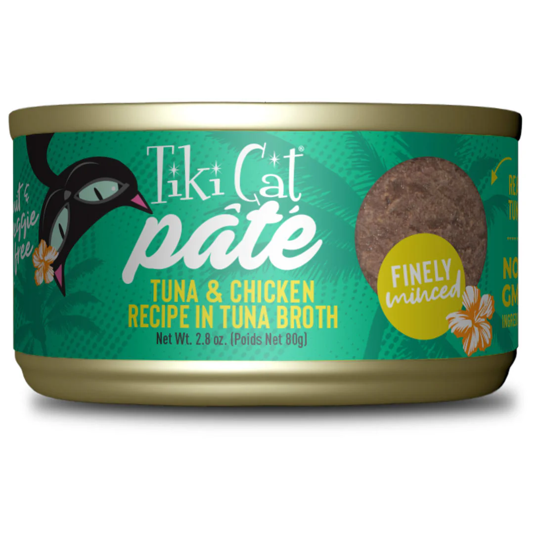 Tiki Cat Luau Pâté Wet Cat Food, Tuna & Chicken, 2.8 oz. Can - Image 1