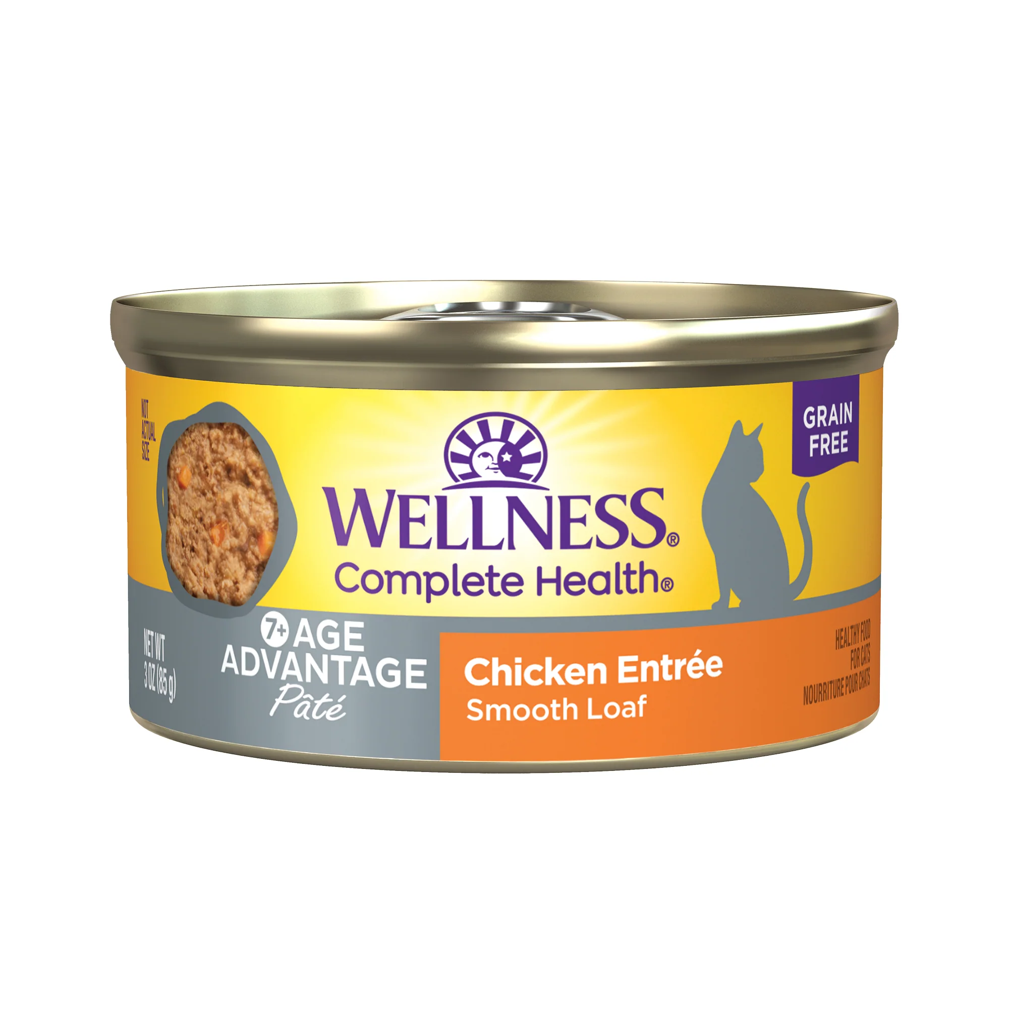 Wellness Complete Health Age Advantage Senior Wet Cat Food Chicken Pate 7+ Years Old 3oz Can - Image 1
