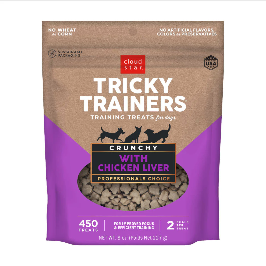 Cloud Star Tricky Trainers Crunchy Dog Treats, Liver, 8 oz. Pouch - Image 1