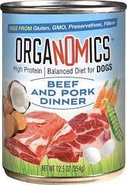 Organomics Beef and Pork Dinner for Dogs 12.5oz - Image 1