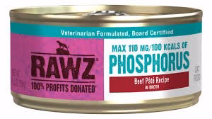 Rawz Lower Phosphorus Beef Canned Cat Food 5.5oz (Supplemental) - Image 1