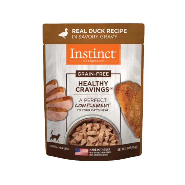 Instinct Healthy Cravings Grain-Free Real Duck Recipe in Savory Gravy Wet Cat Food Topper 3oz Pouch - Image 1