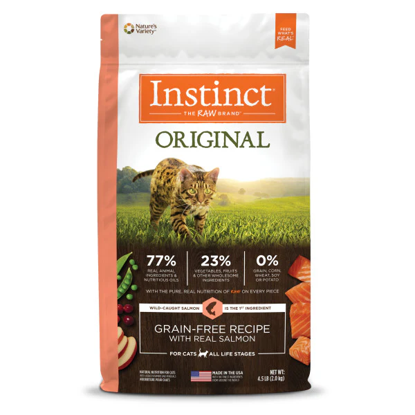 Instinct Original Grain-Free Recipe with Real Salmon Dry Cat Food 4.5lb Bag - Image 1