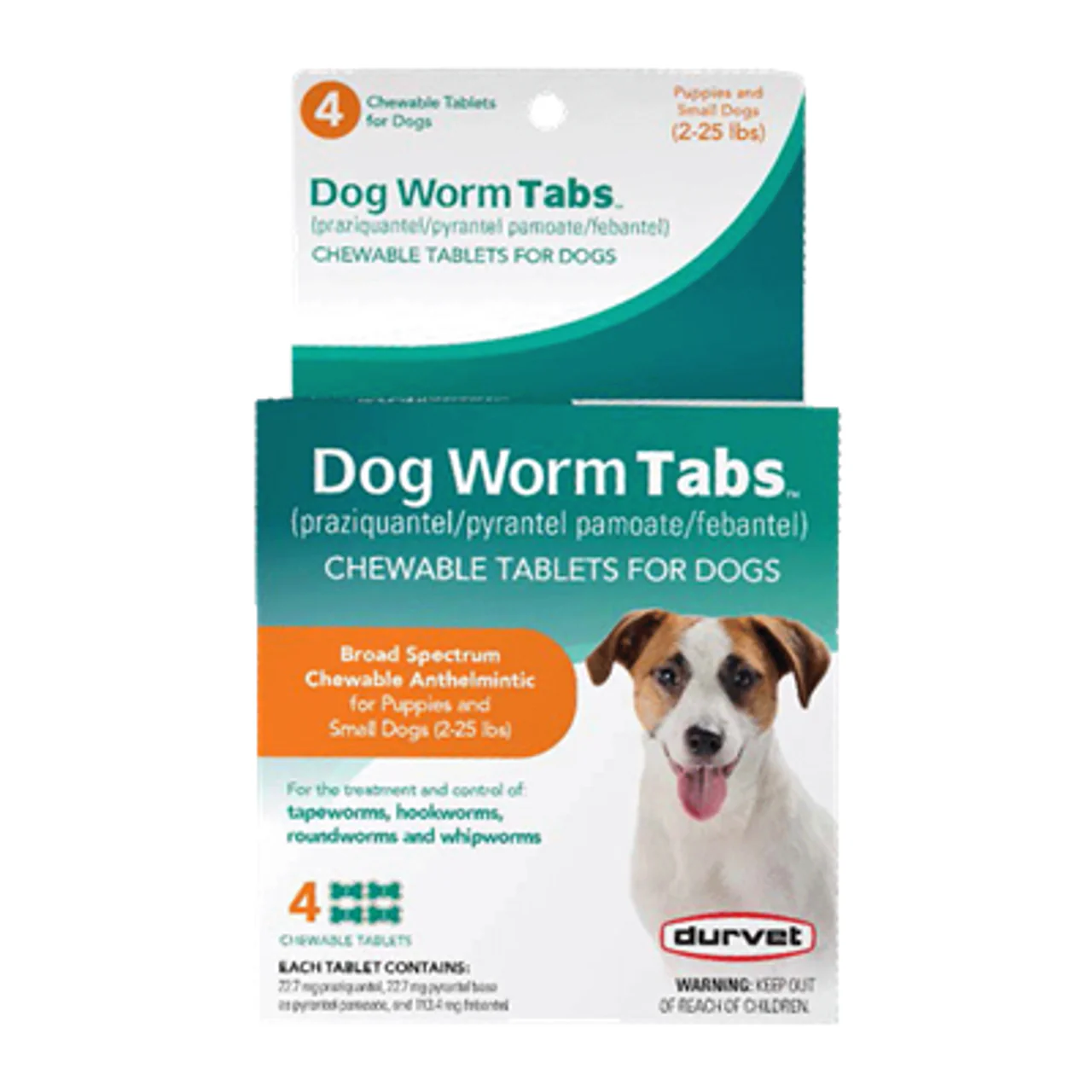 Durvet Dog Dewormer Tabs Small Dog 4 ct - Image 1