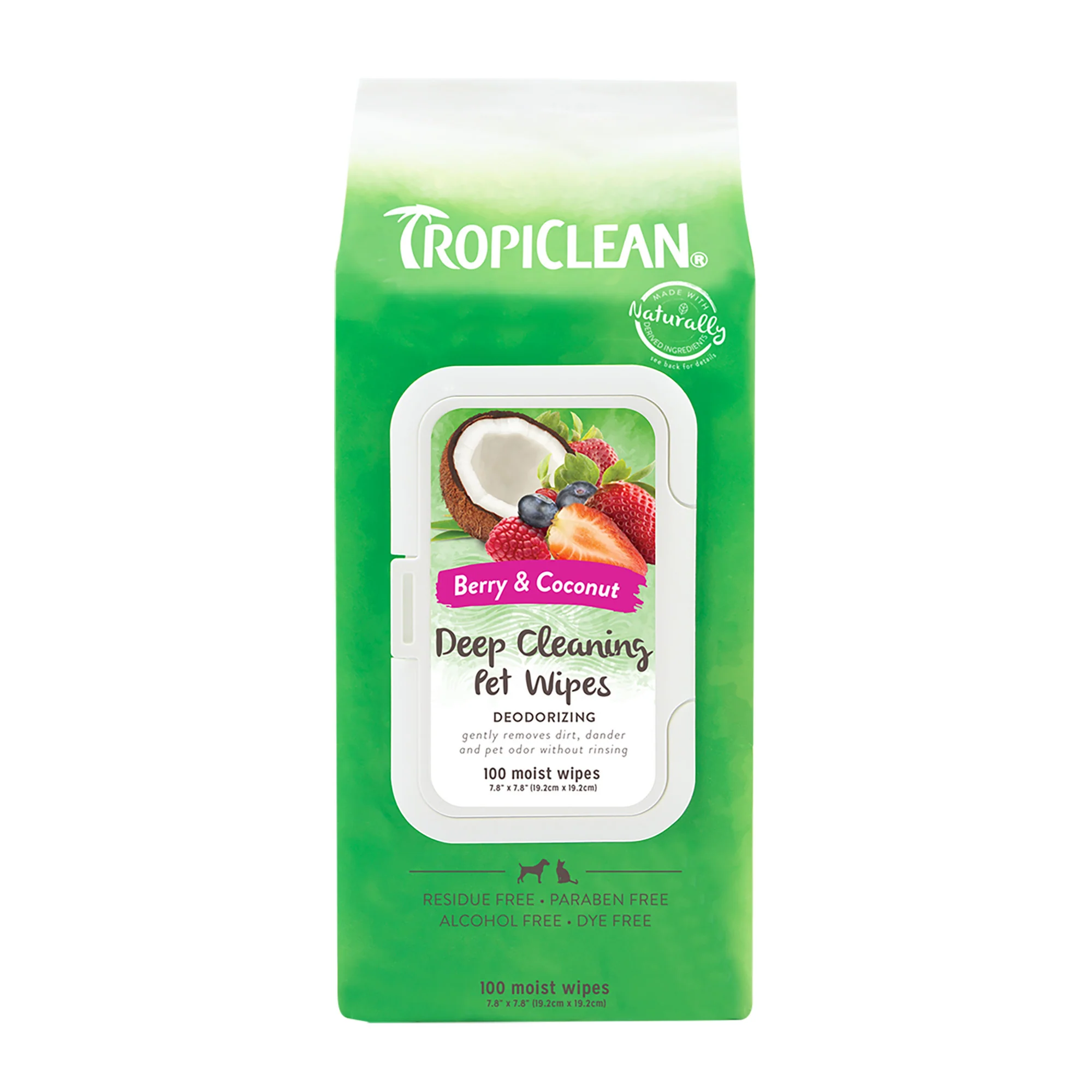 TropiClean Deep Cleaning Pet Wipes, 100ct - Image 1