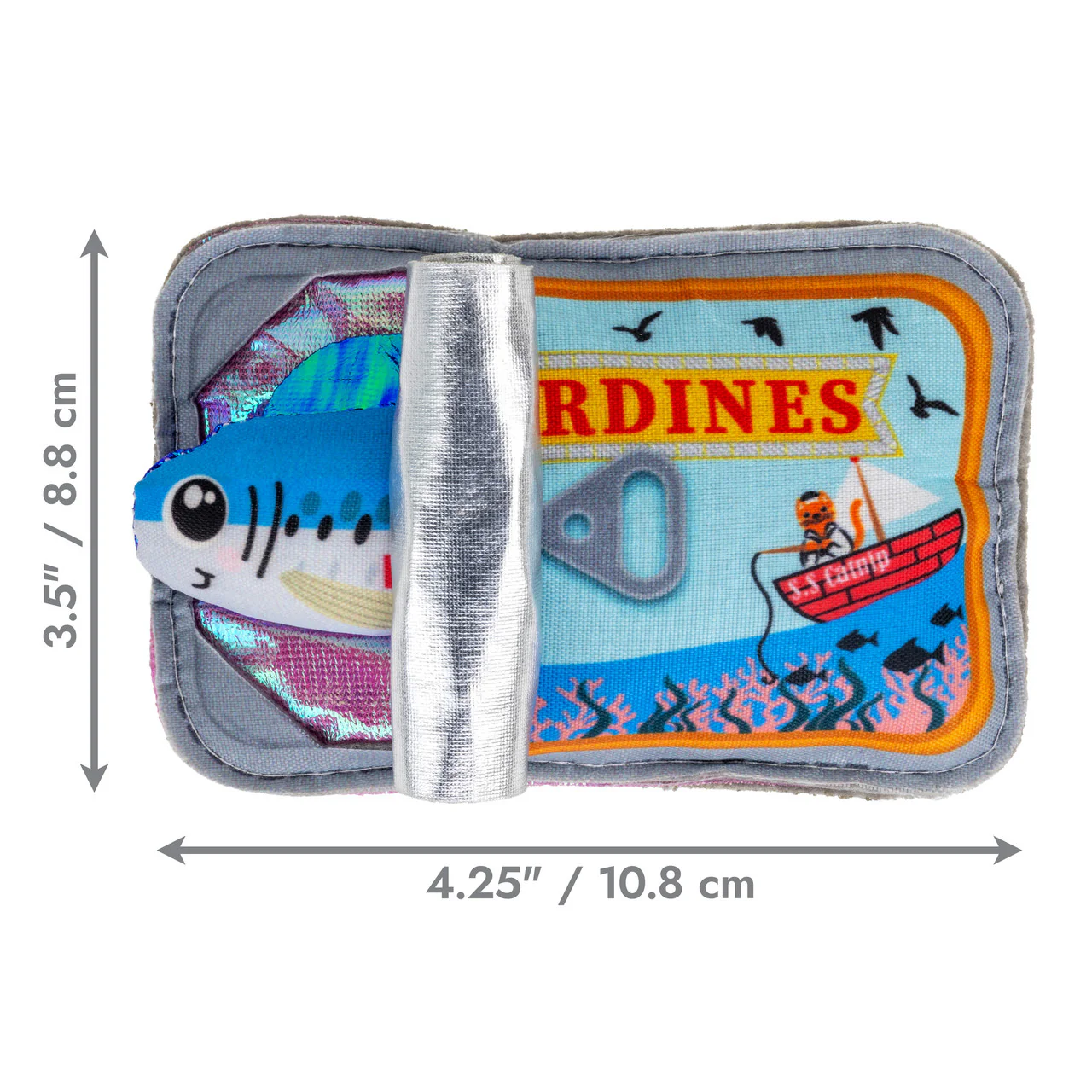 Kong Plush Cat Toy Crackles Sardine - Image 1