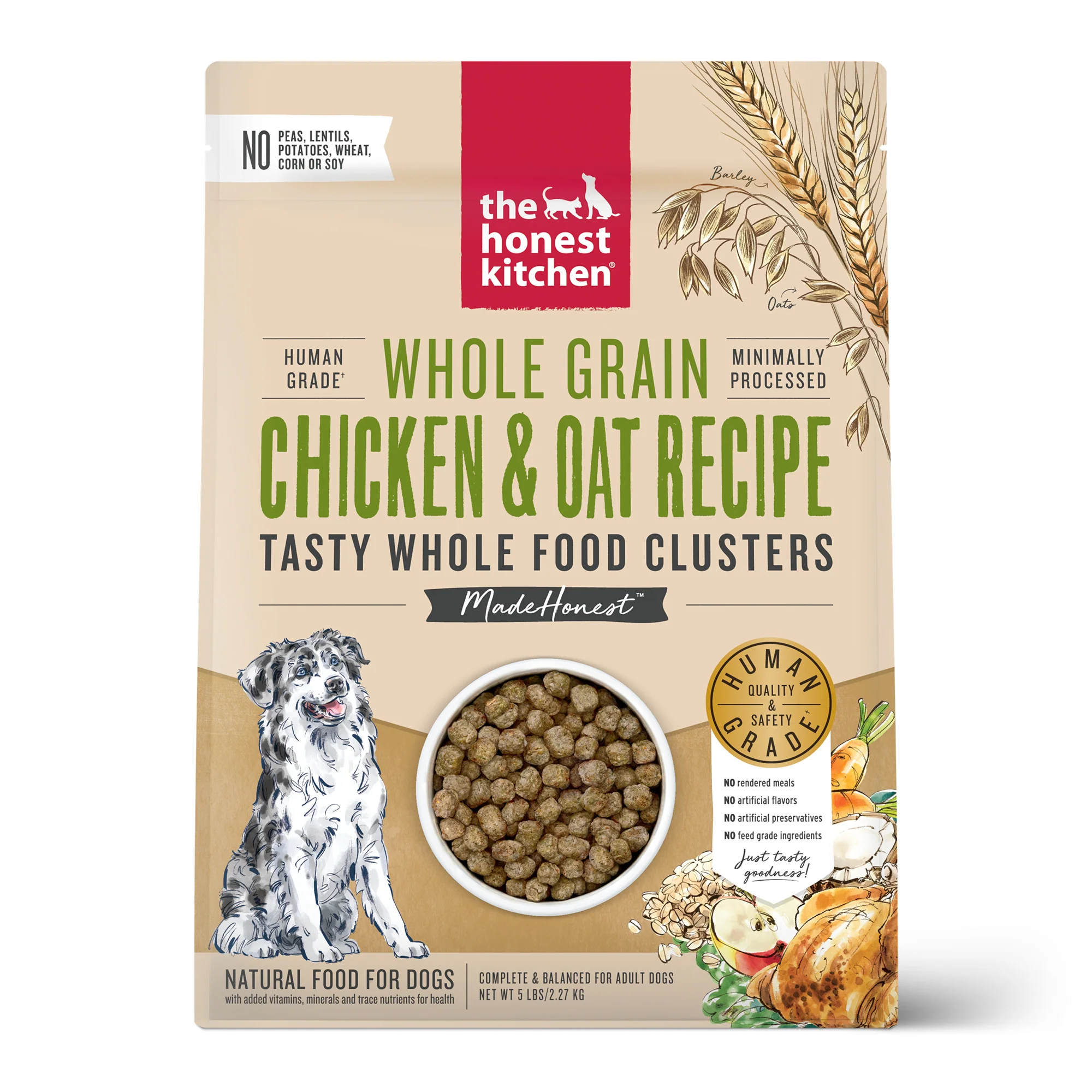 The Honest Kitchen Whole Food Clusters Whole Grain Chicken & Oat Dry Dog Food 5lb - Image 1