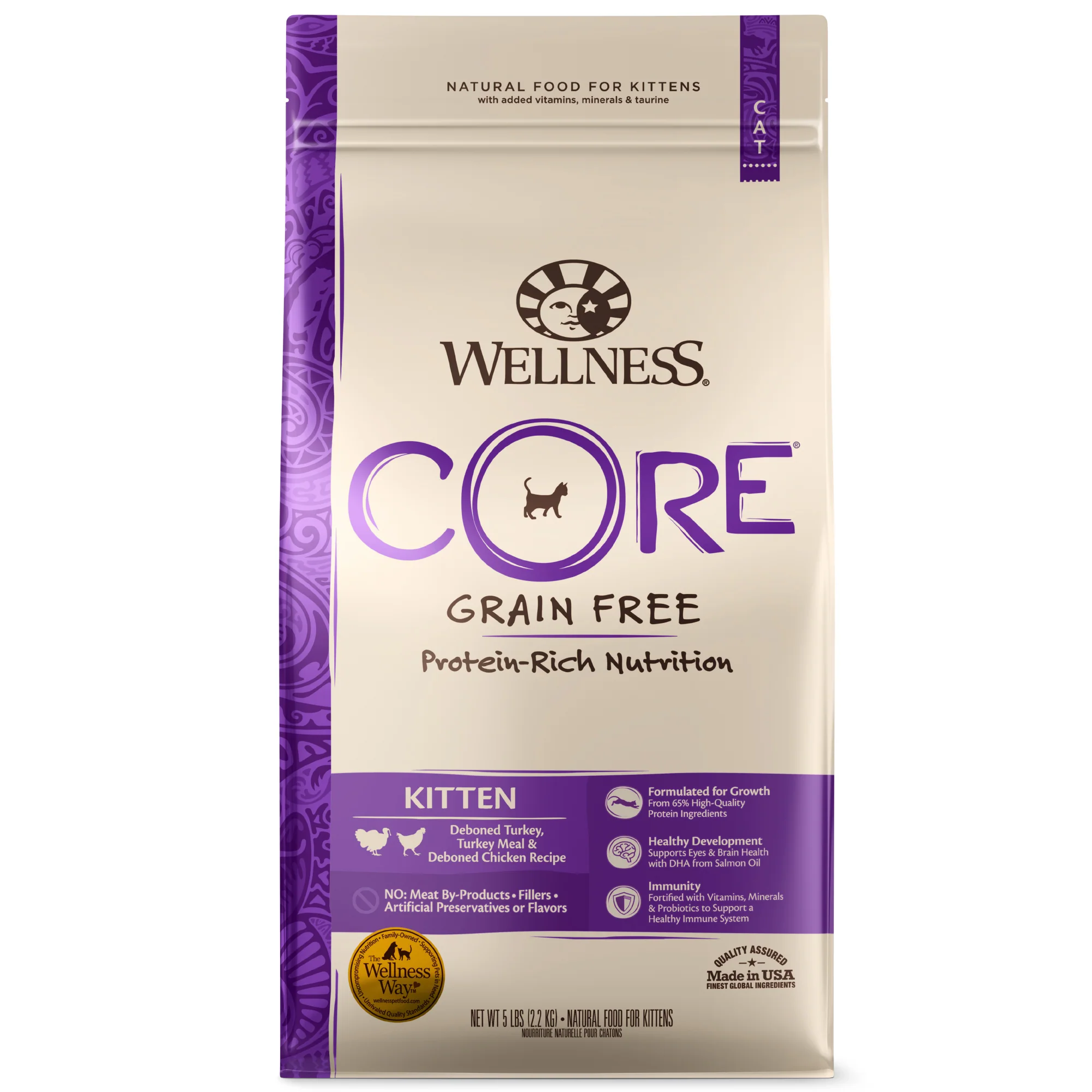 Wellness CORE Grain-Free Kitten Formula Dry Cat Food 5lb Bag - Image 1