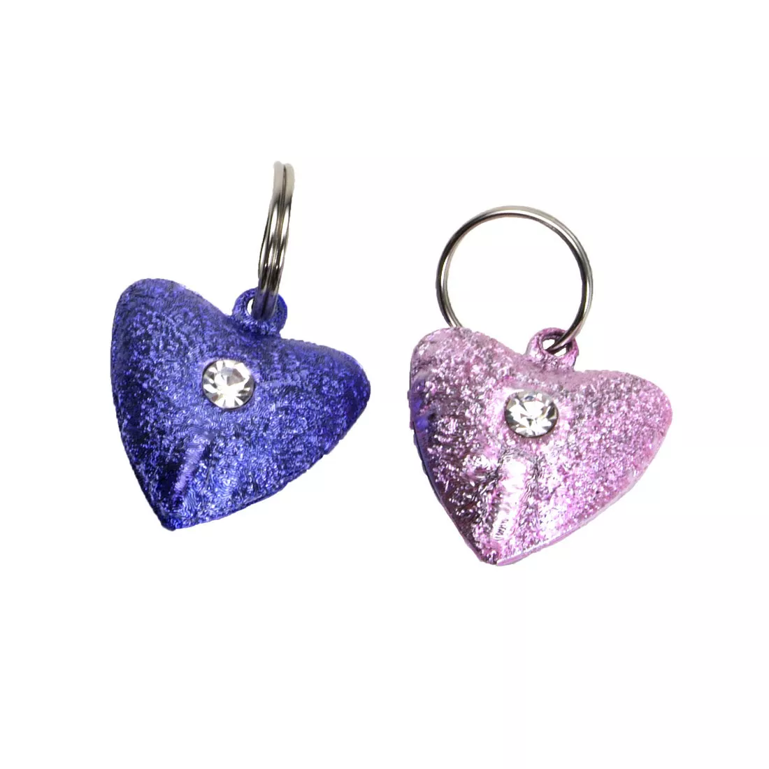 Coastal Frosted Designer Cat Bells Pink and Purple Hearts 2pk - Image 1