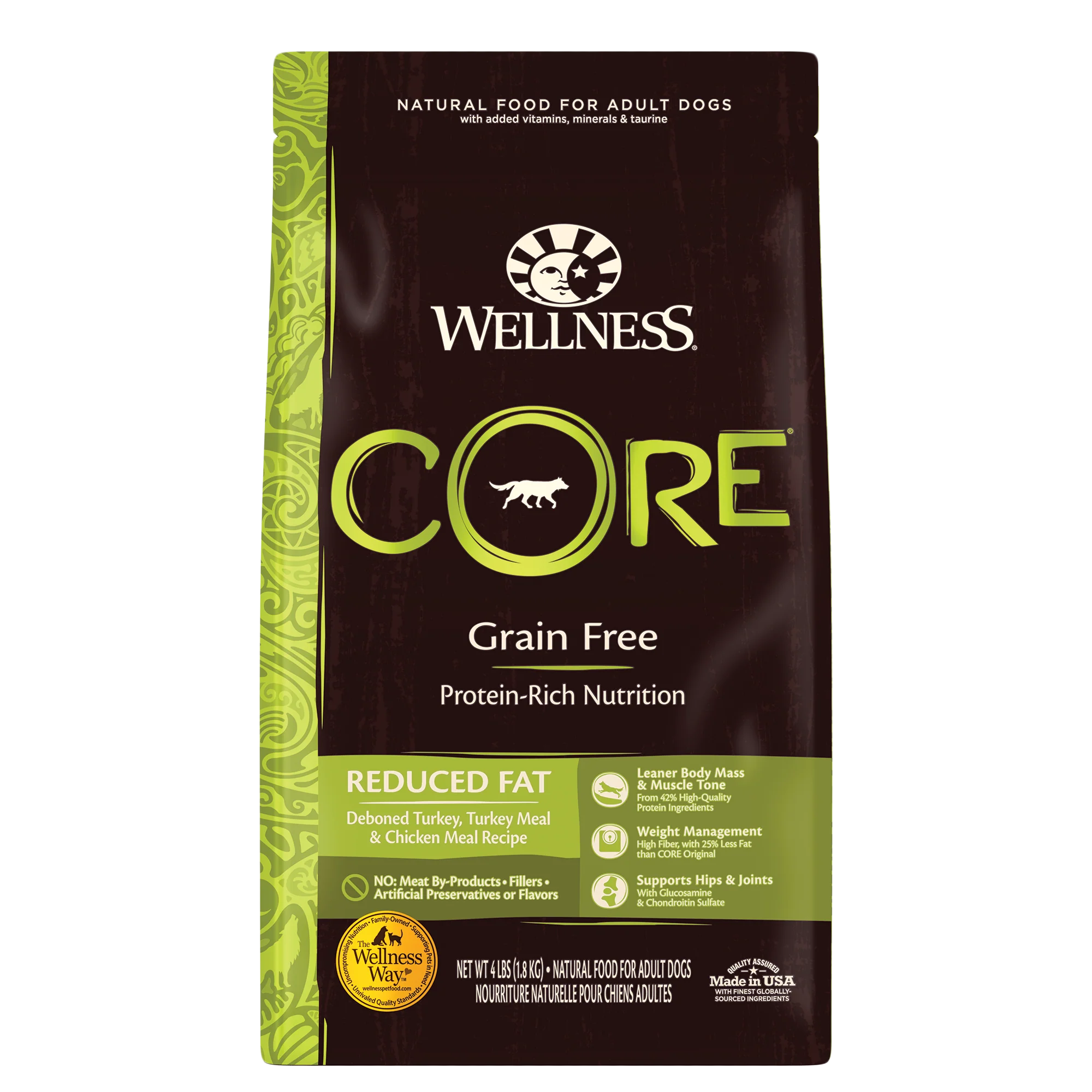 Wellness CORE Natural Grain Free Dry Dog Food Reduced Fat 4lb Bag - Image 1