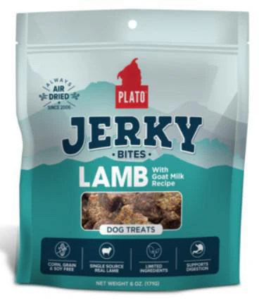 Plato Dog Treat Jerkey Bites 6 oz Lamb - Image 1