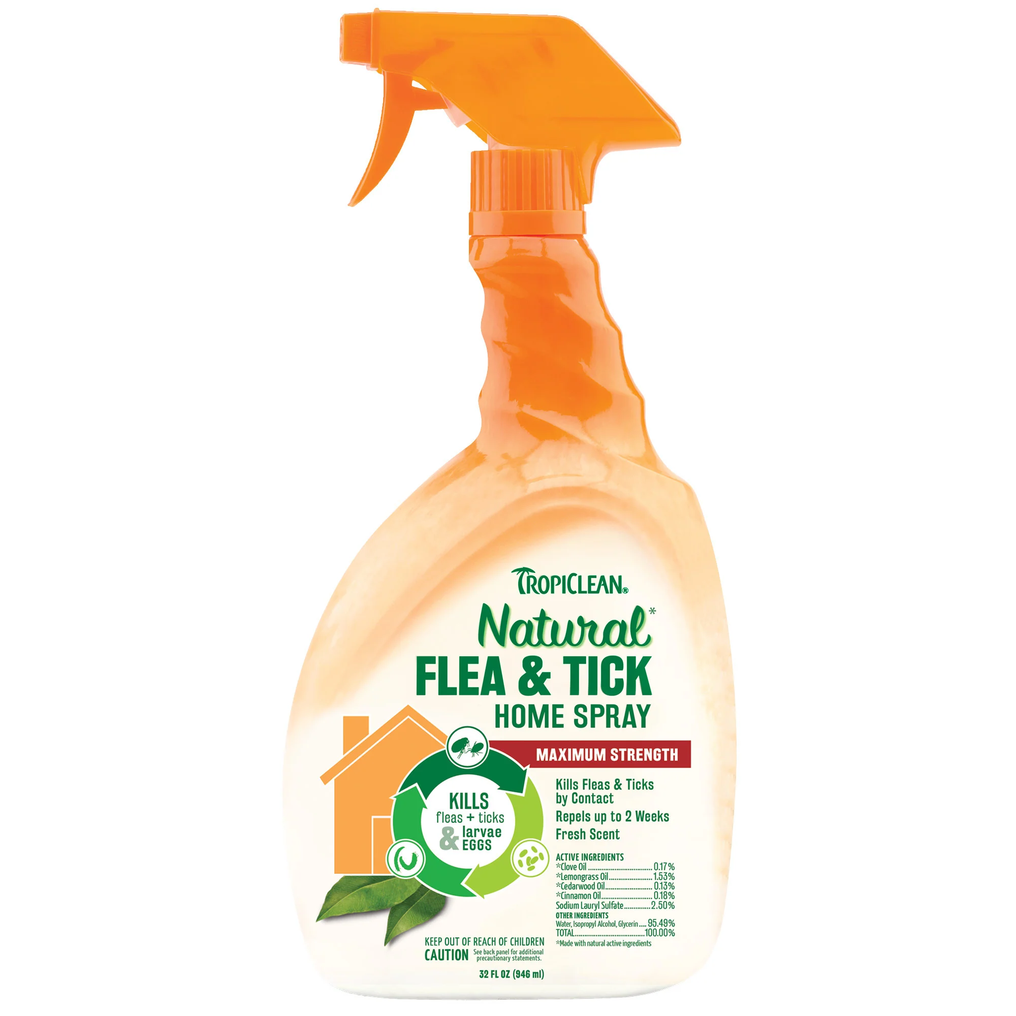 TropiClean Natural* Flea & Tick Home Spray, 32oz - Image 1