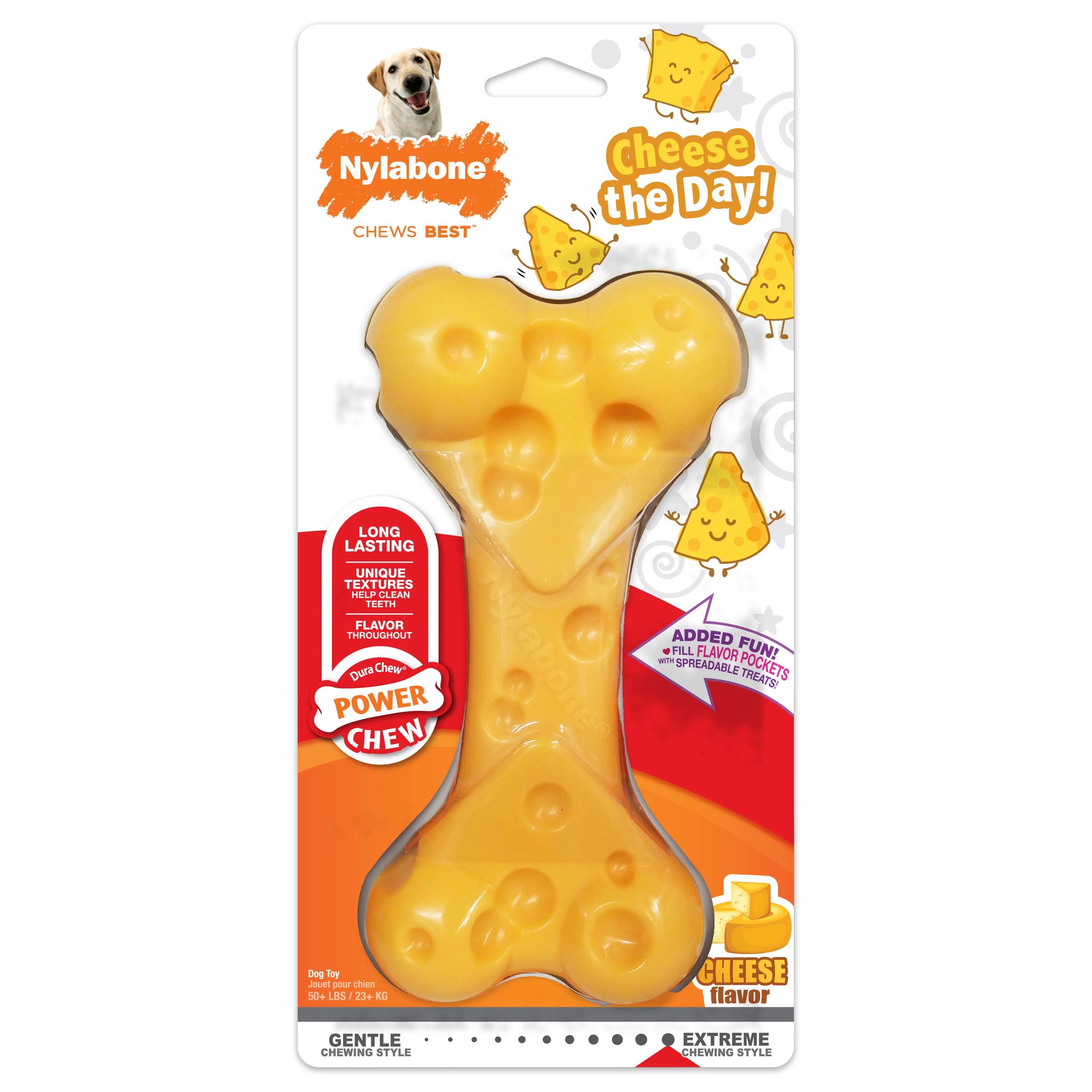 Nylabone Power Chew Cheese Dog Toy Cheese X-Large/Souper - Image 1