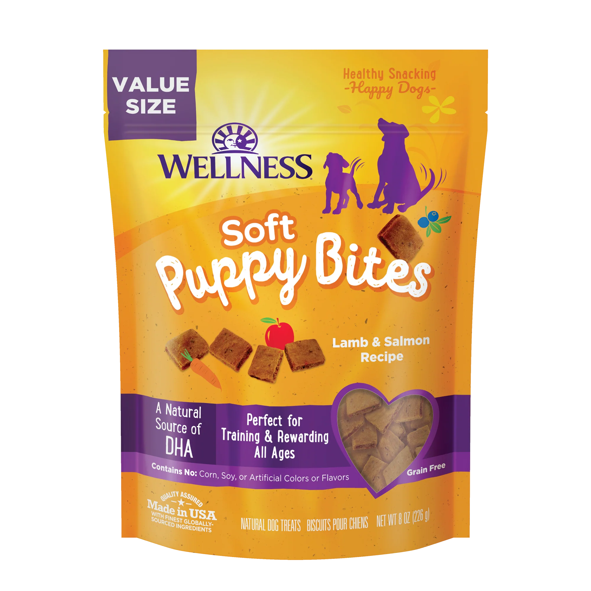 Wellness Soft Puppy Bites Lamb & Salmon Dog Treats 8-oz bag - Image 1