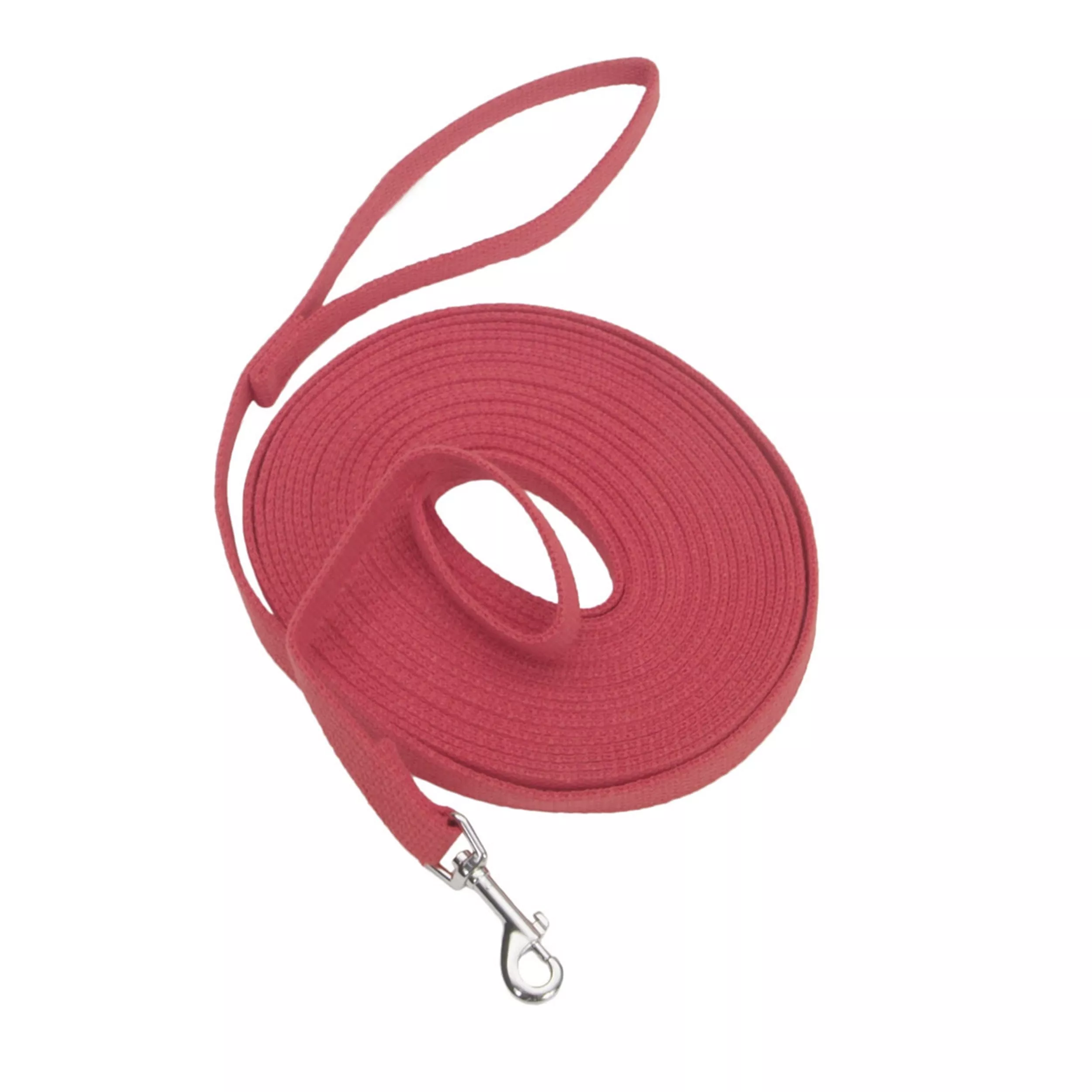 Coastal Train Right 6ft Long 5/8in Cotton Web Dog Leash Red - Image 1