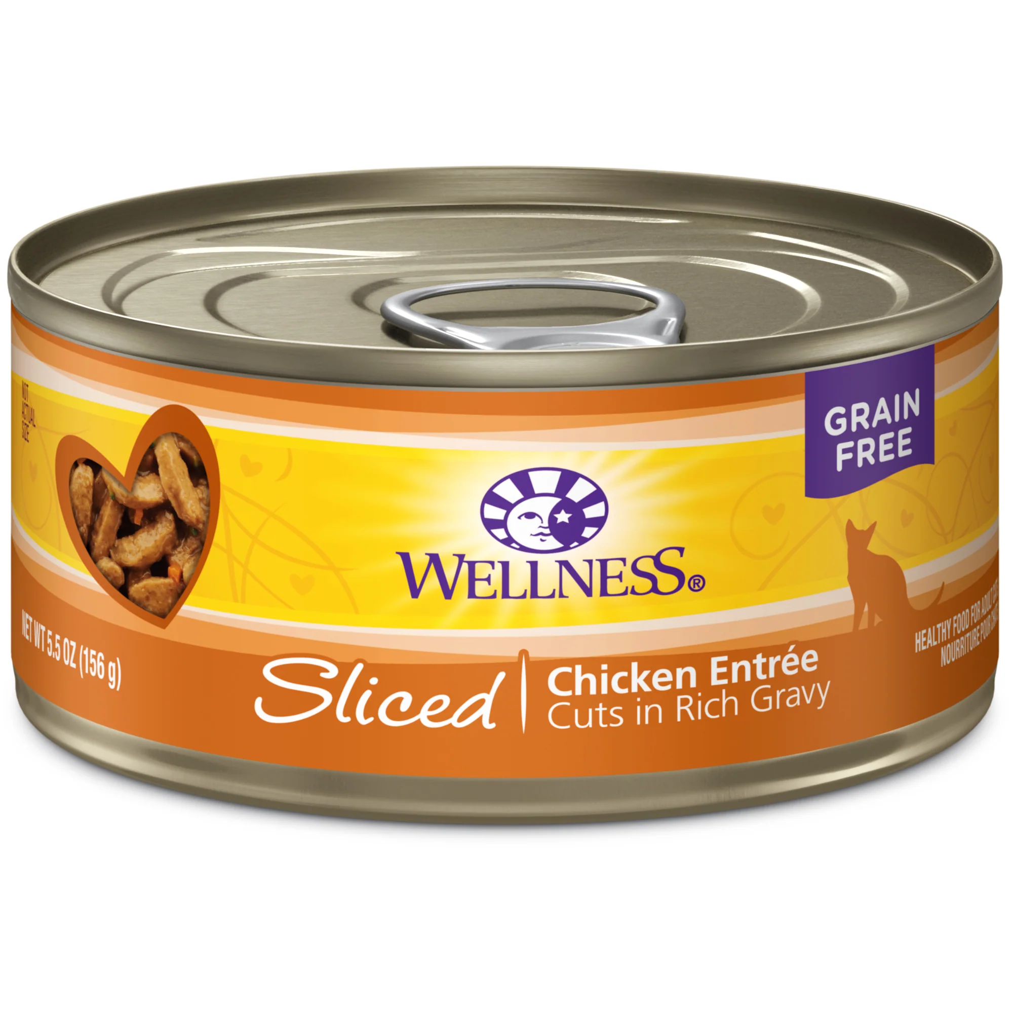 Wellness Complete Health Natural Grain Free Wet Canned Cat Food Sliced Chicken Entree 5.5oz Can - Image 1