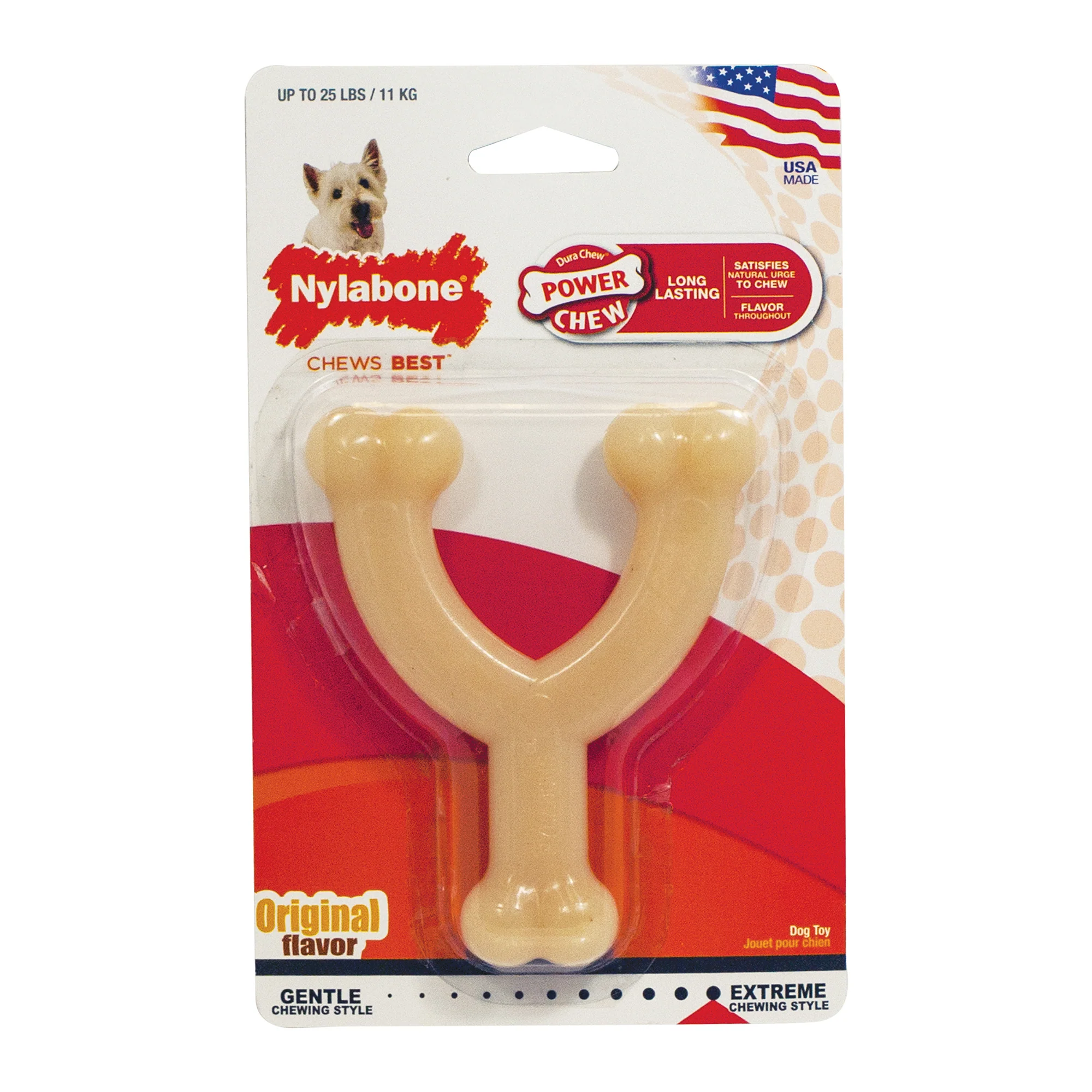 Nylabone Flexi Chew Wishbone Dog Toy Chicken Small/Regular - Image 1