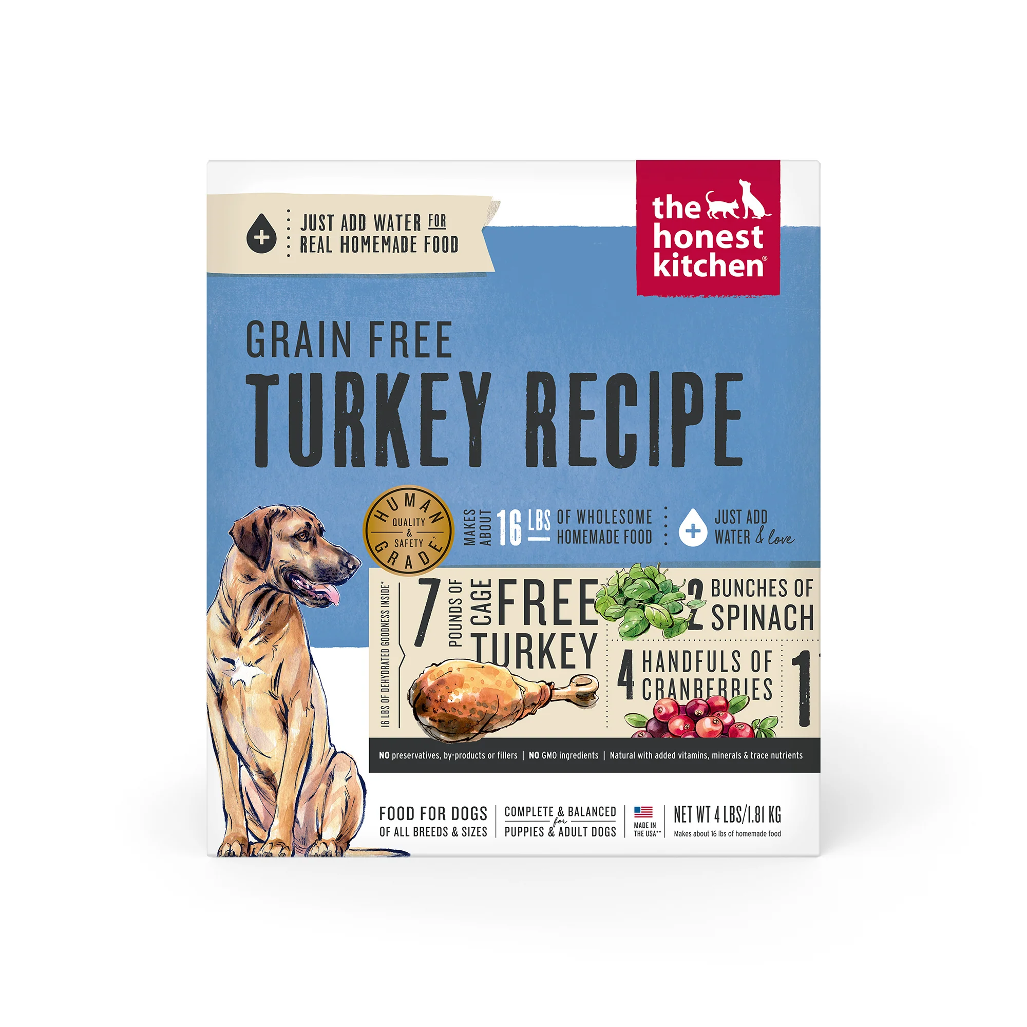 The Honest Kitchen Dehydrated Grain Free Turkey Dog Food 4lb - Image 1