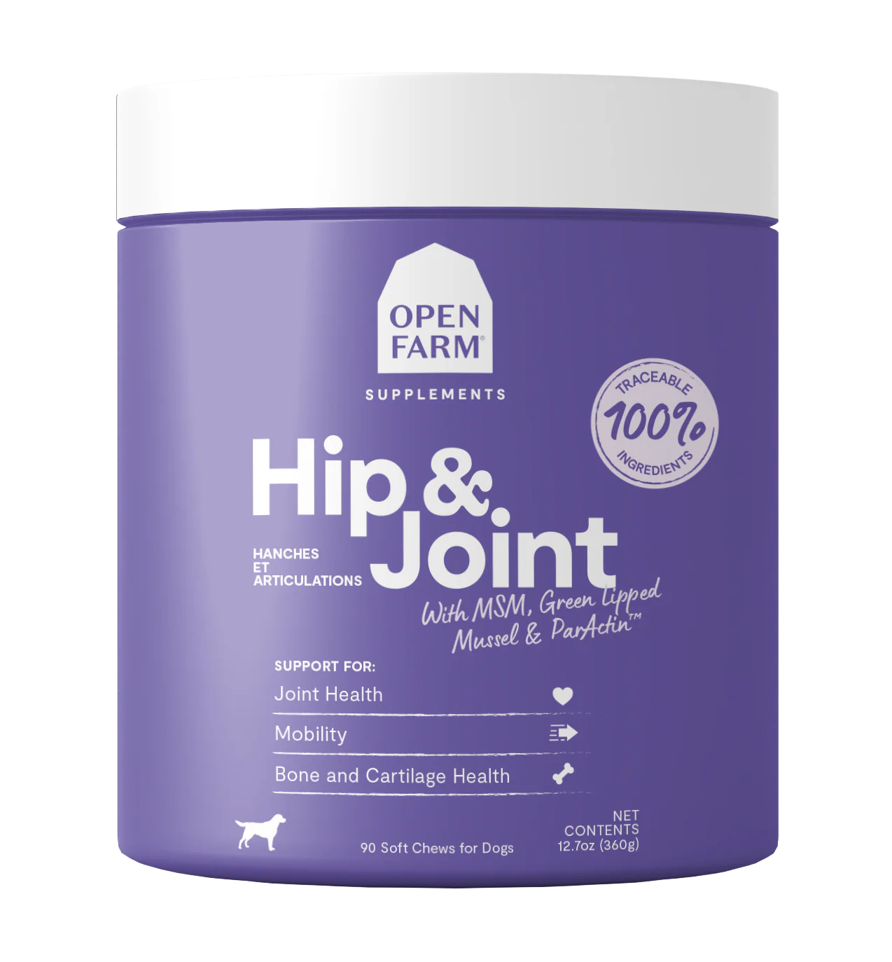 Open Farm Hip & Joint Supplements For Dogs 12.7oz Canister