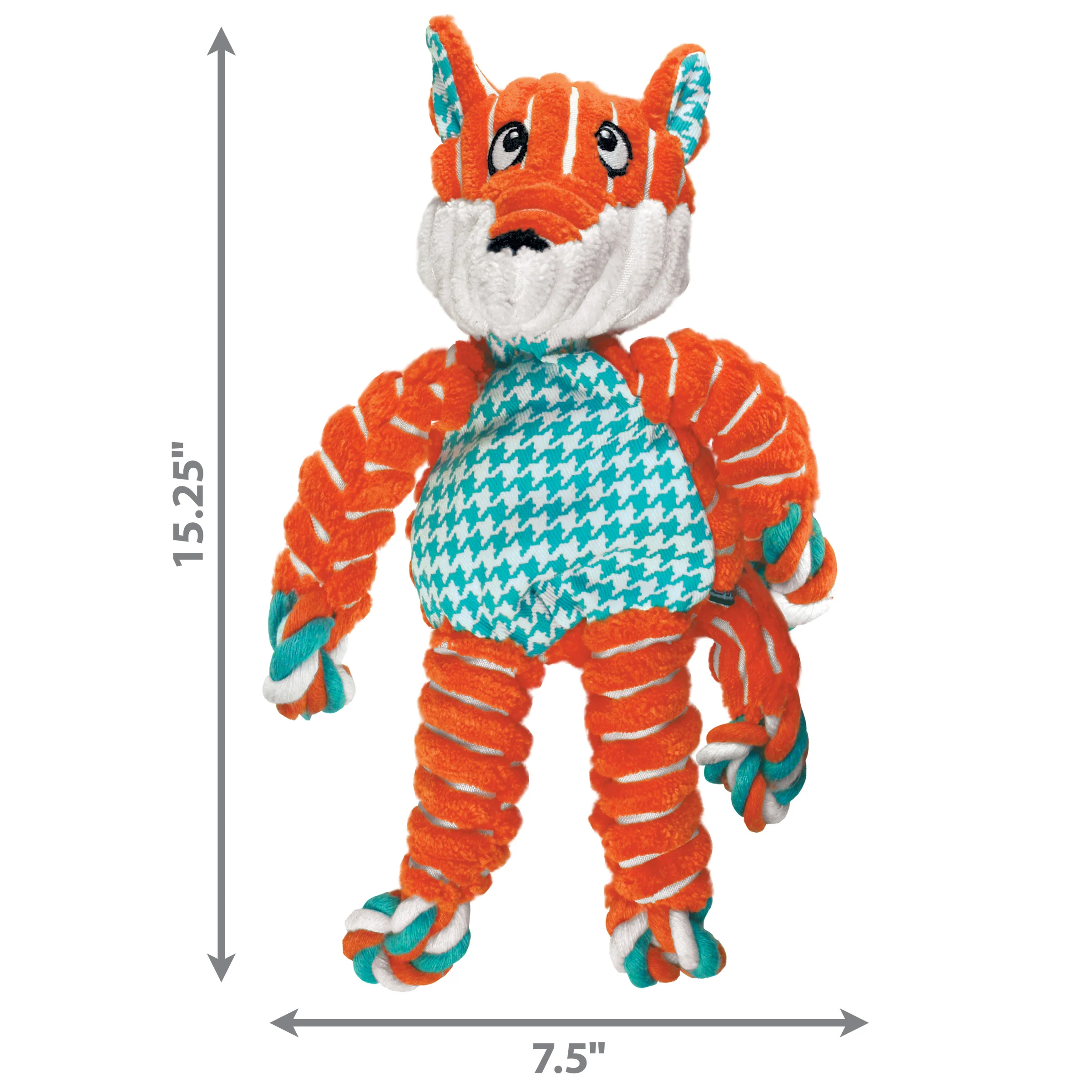 Kong Dog Toy Floppy Knots Fox Large - Image 1