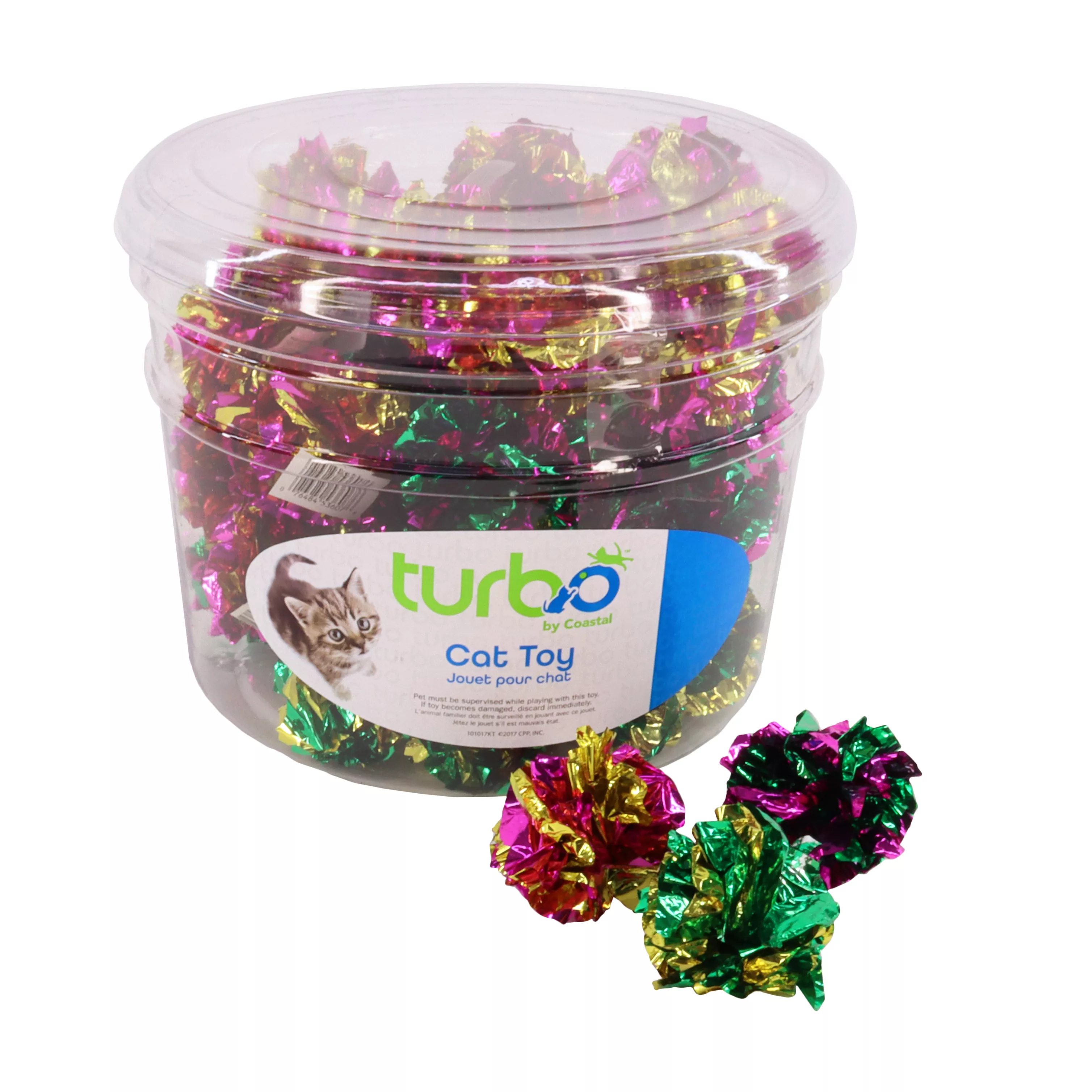 Coastal Turbo Krinkle Ball Cat Toy Assorted Single - Image 1