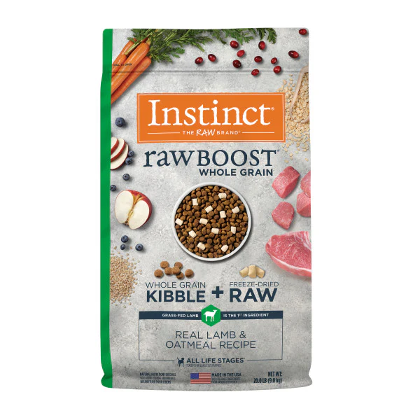 Instinct Raw Boost Whole Grain Real Lamb & Oatmeal Recipe Dry Dog Food 20lb Bag - Image 1