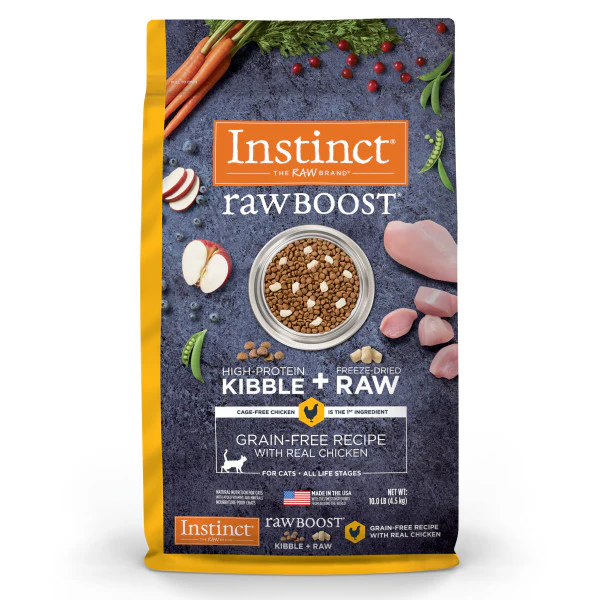 Instinct Raw Boost Grain-Free Recipe with Real Chicken Dry Cat Food 10lb Bag - Image 1