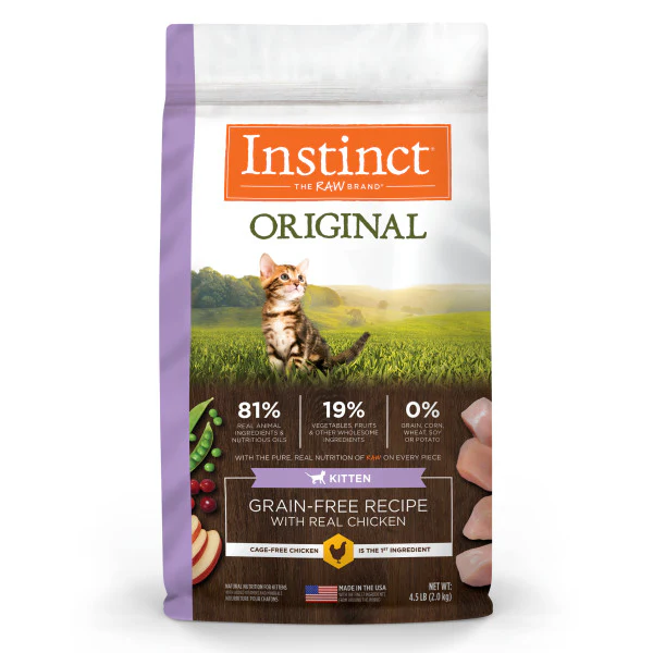 Instinct Original Kitten Grain-Free Recipe with Real Chicken Dry Cat Food 4.5lb Bag - Image 1