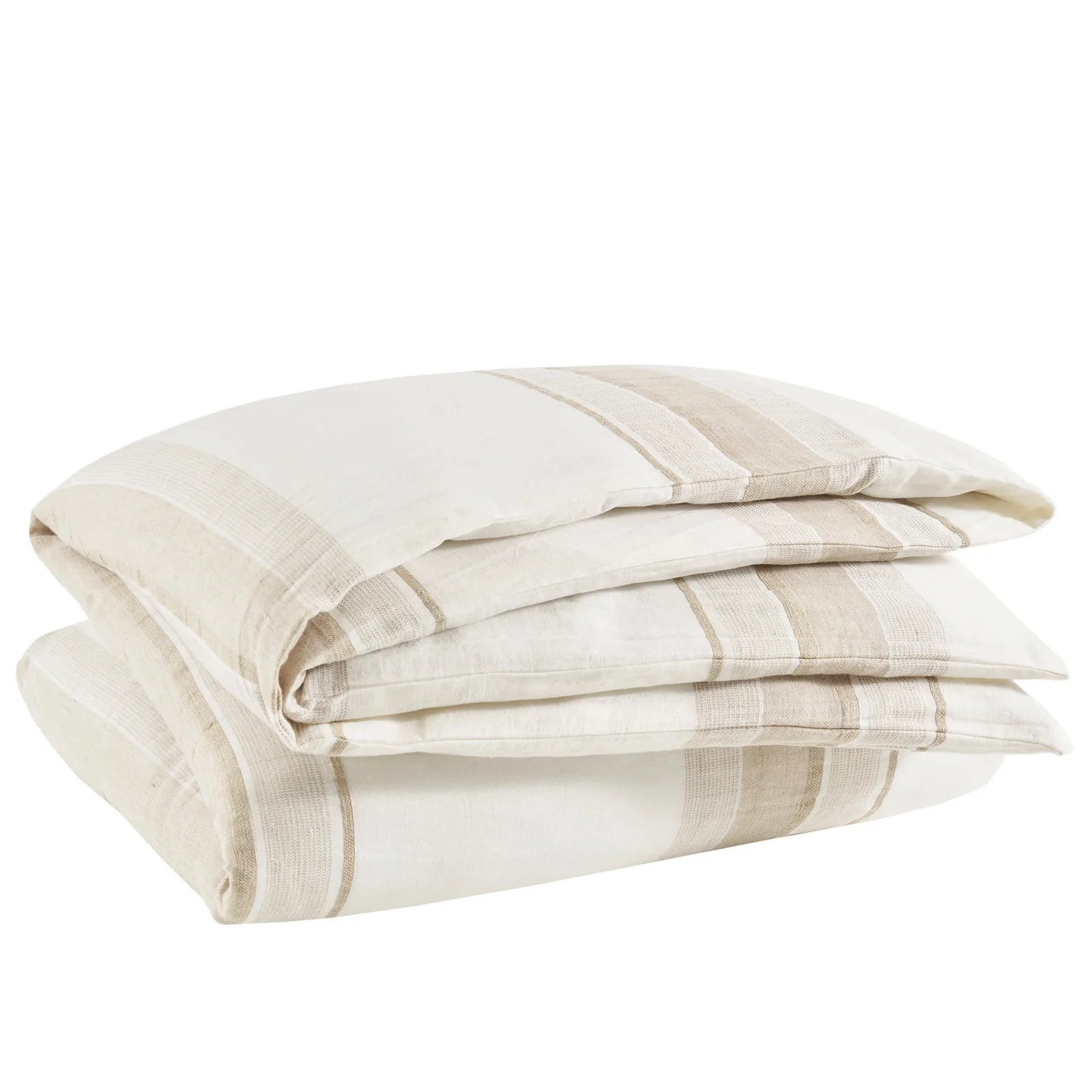 Napa Stripe Linen Natural Duvet Cover - Image 2
