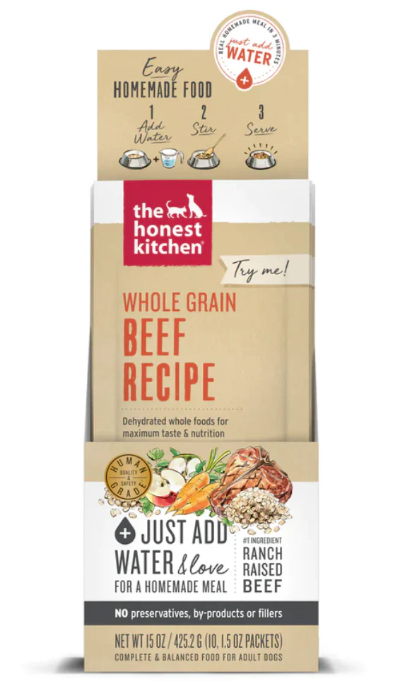 The Honest Kitchen Whole Grain Pouch 1.5oz Beef - Image 1