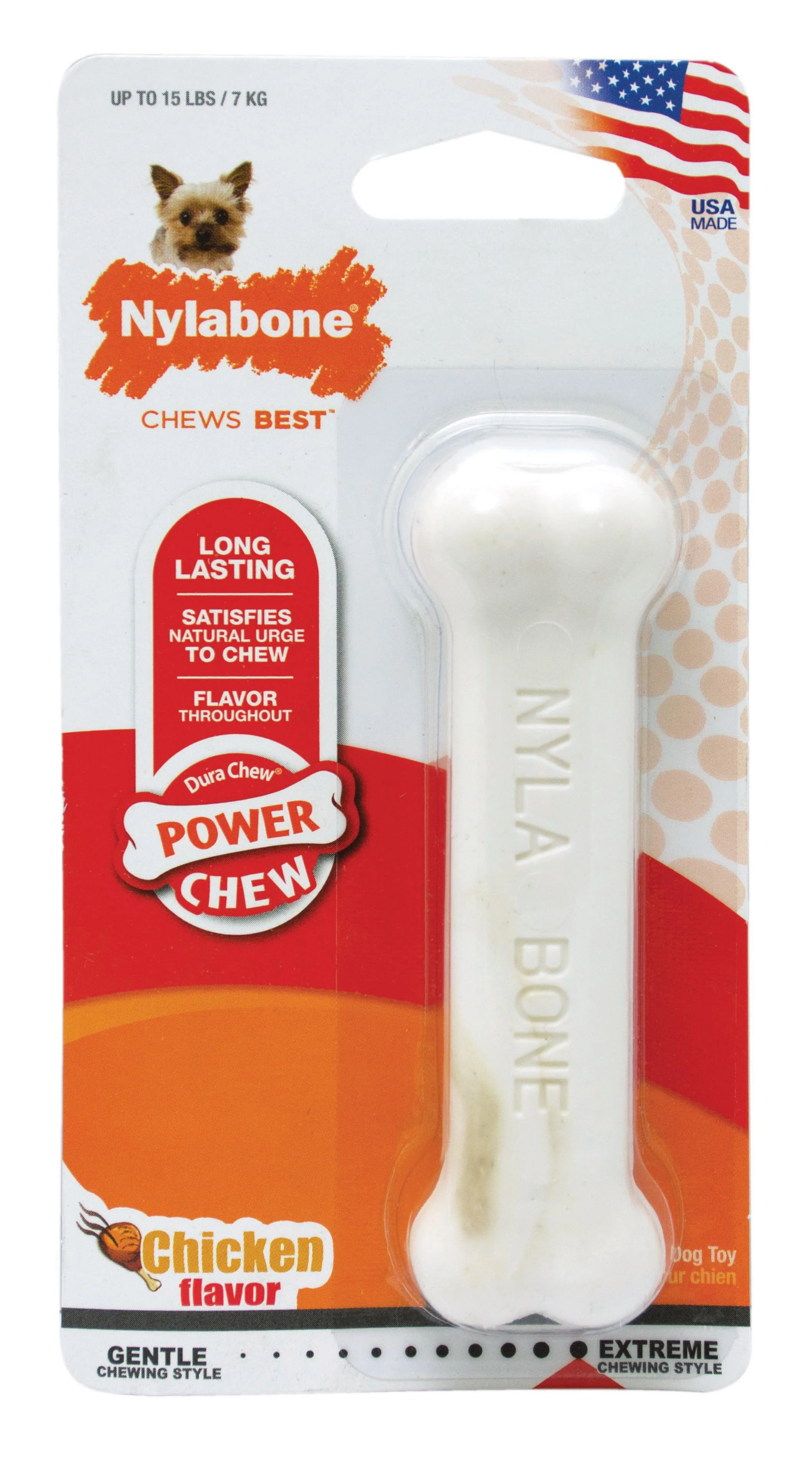 Nylabone Power Chew Dog Toy Chicken X-Small/Petite - Image 1