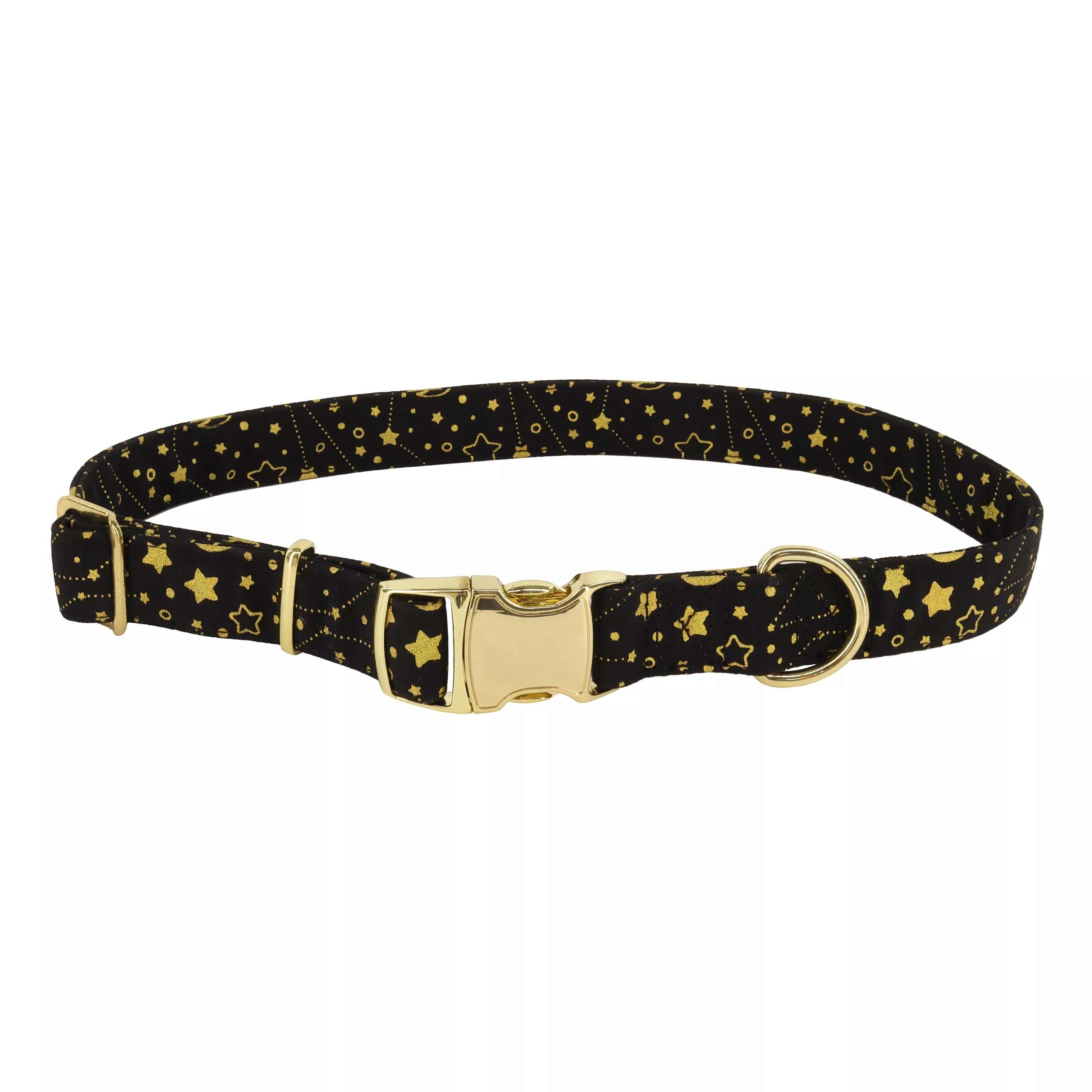 Coastal Accent Metallic 5/8in Wide 12-18in Adjustable Dog Collar Black Galaxy - Image 1