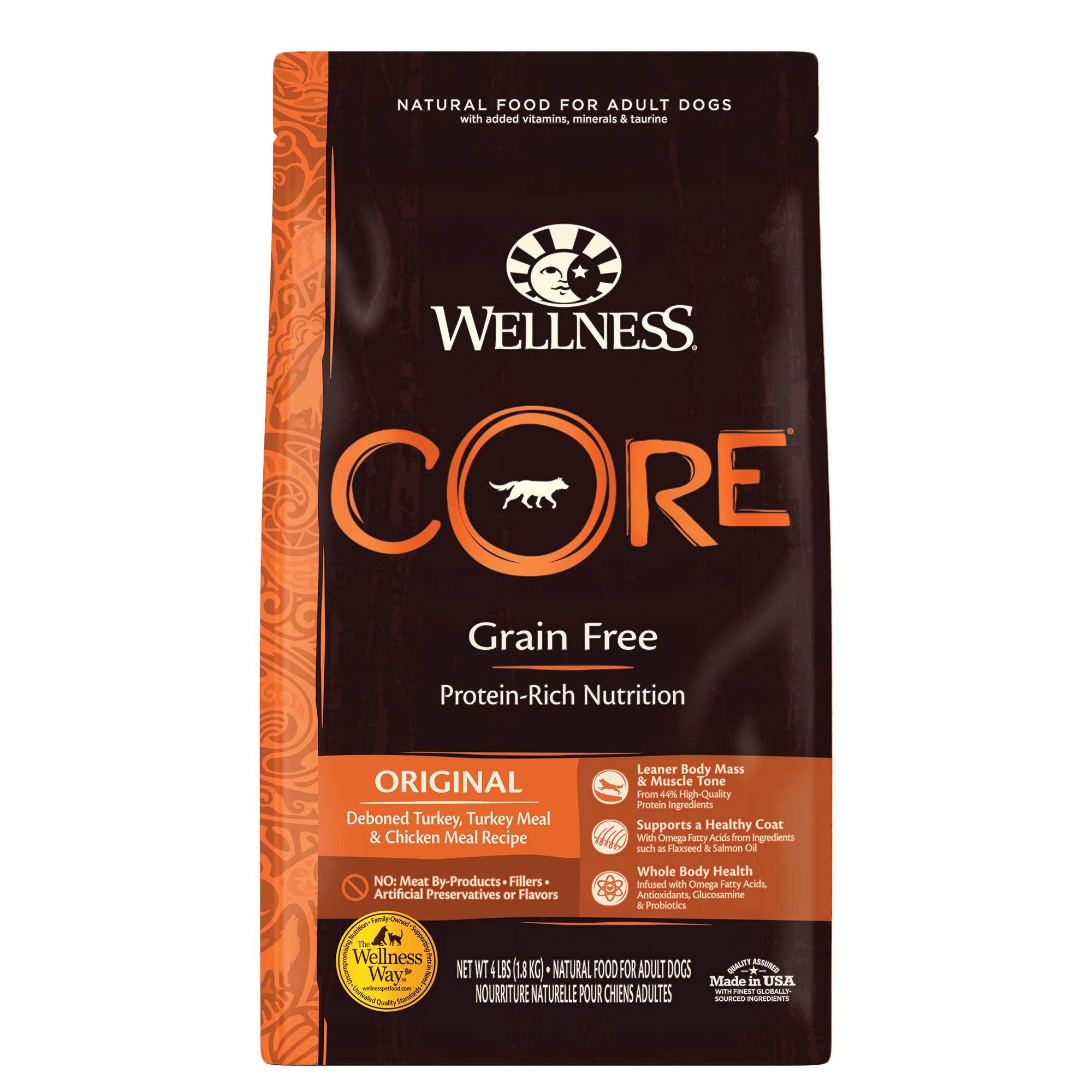 Wellness CORE Natural Grain Free Dry Dog Food Original Turkey & Chicken 4lb Bag - Image 1