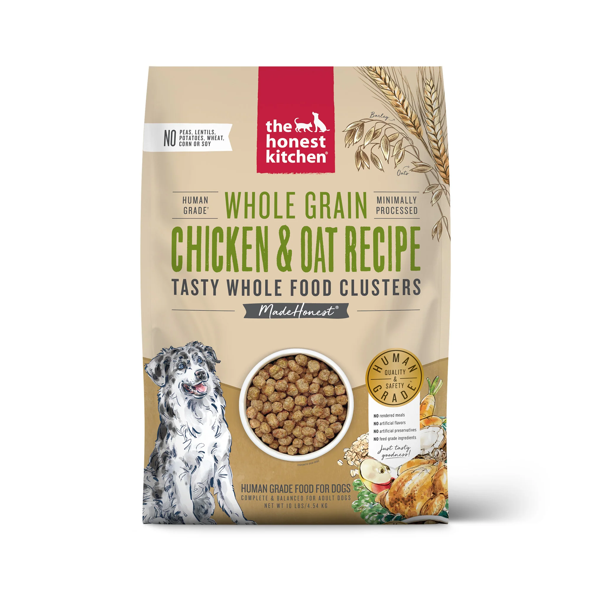 The Honest Kitchen Whole Food Clusters Whole Grain Chicken & Oat Dry Dog Food, 10 lb Bag - Image 1