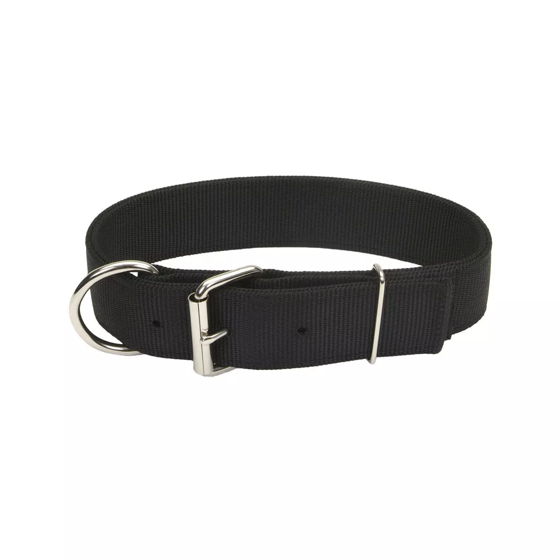 Coastal Macho Dog Double Ply 1 3/4in Wide 20in Dog Collar Black - Image 1