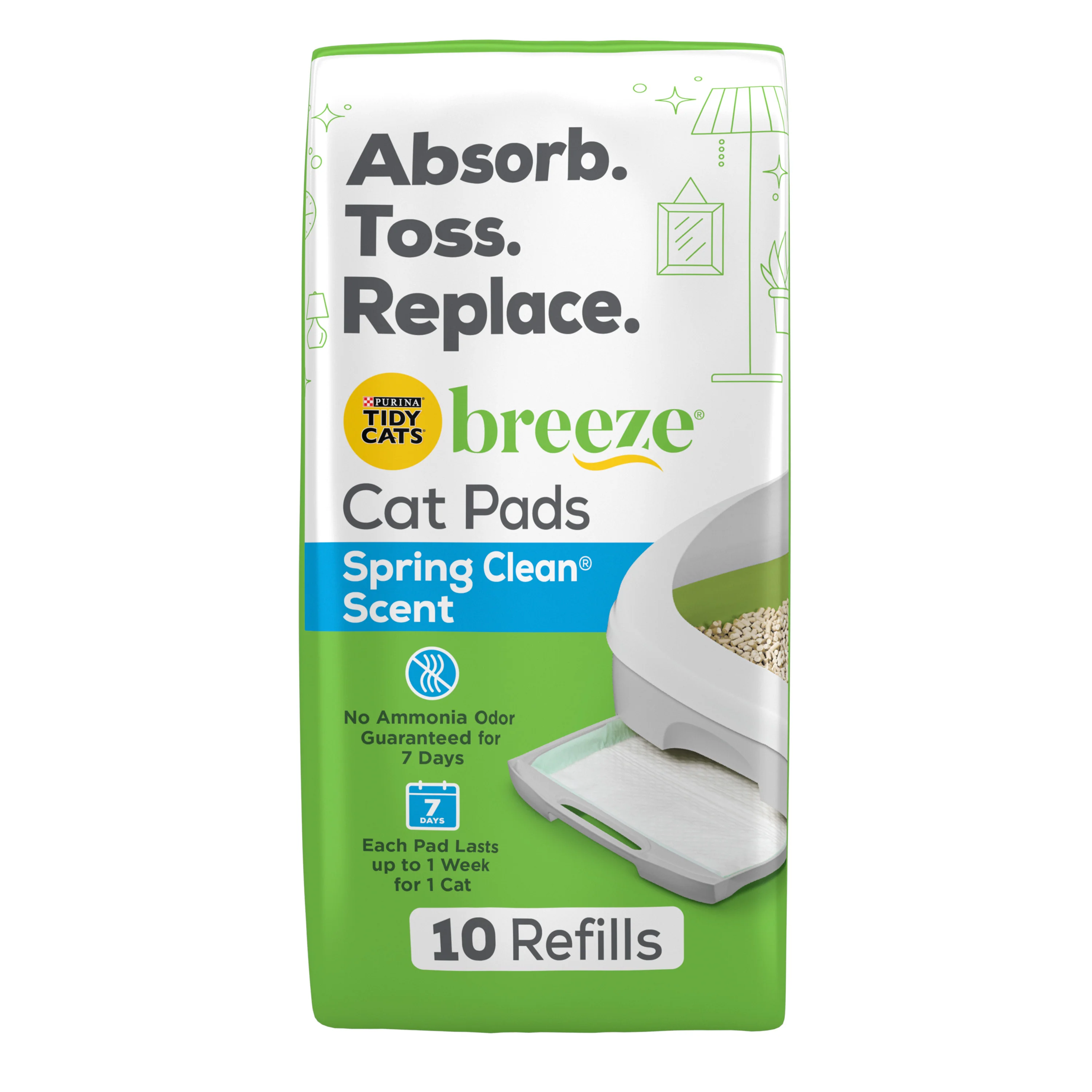 Purina Tidy Cats Breeze Litter System Cat Pad Refills 10ct Pack Tidy Cats Cat Litter Pads - Image 1