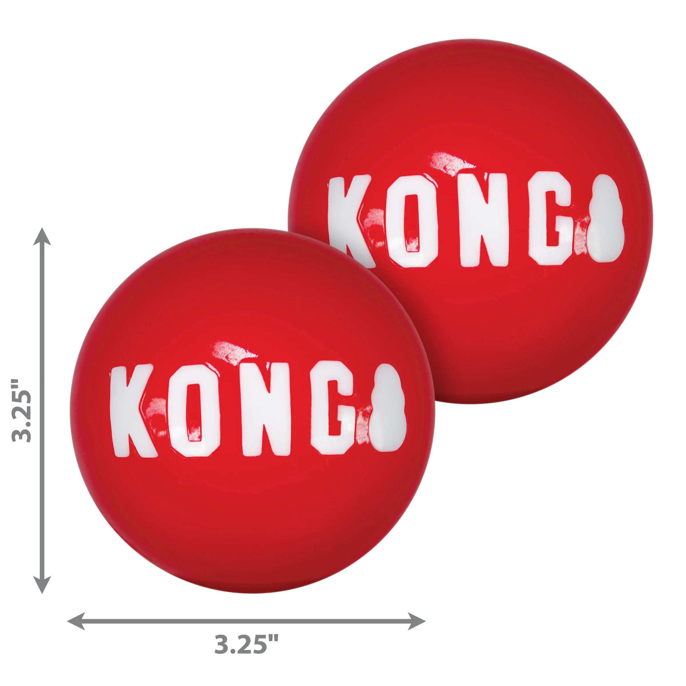 Kong Dog Toy Signature Squeak Ball 2pk Red Large - Image 1
