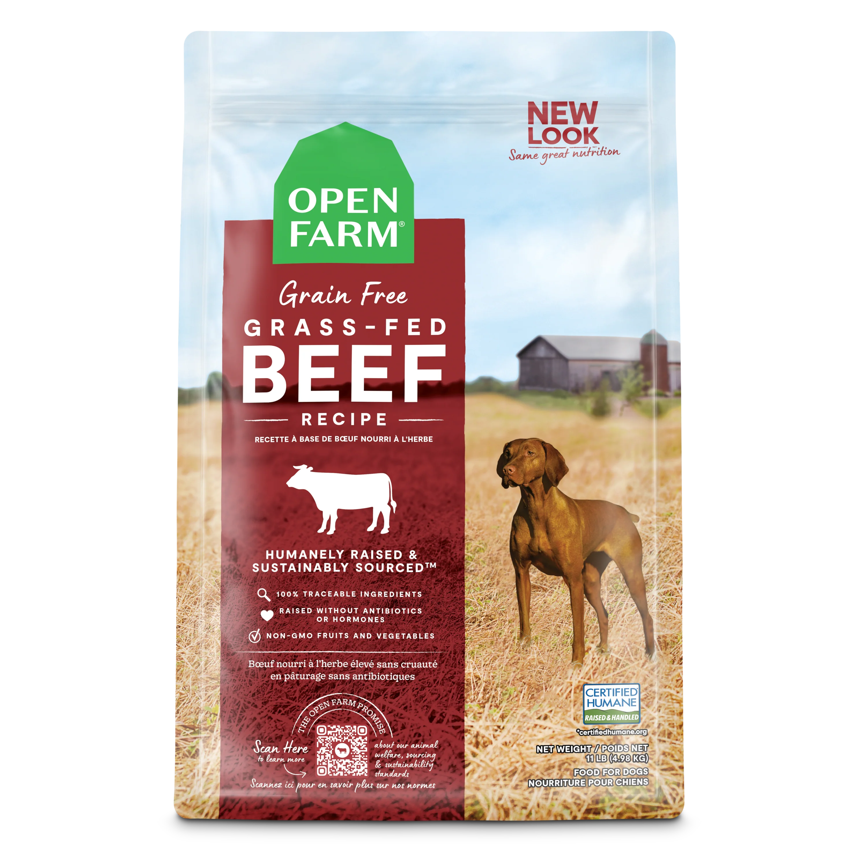 Open Farm Grass-Fed Beef Grain Free Kibble For Dogs 11lb Bag