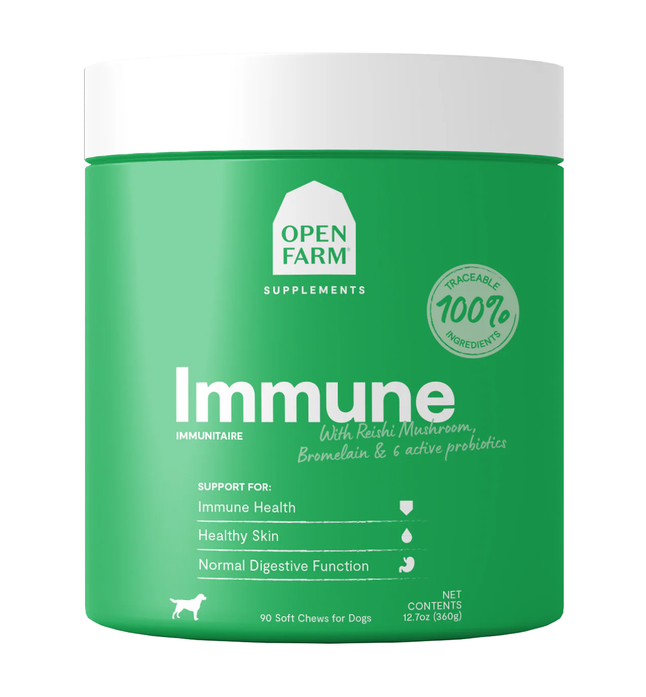 Open Farm Immune Supplements For Dogs 12.7oz Canister