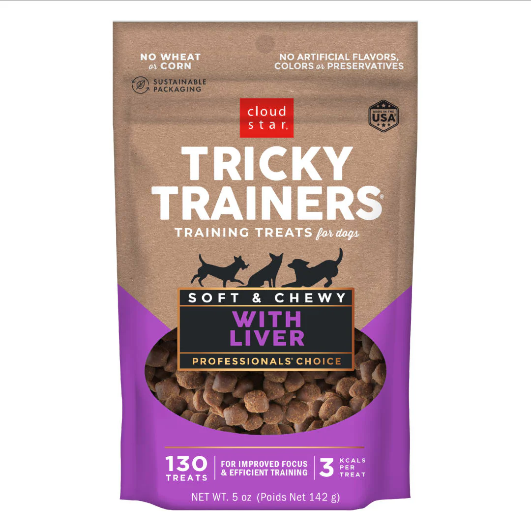Cloud Star Tricky Trainers Soft & Chewy Dog Treats, Liver, 5 oz. Pouch - Image 1
