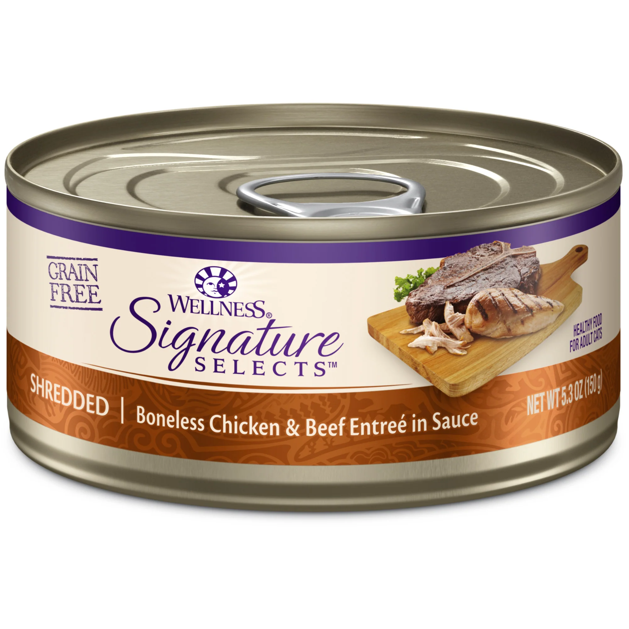 Wellness CORE Signature Selects Grain Free Canned Cat Food Shredded Chicken & Beef Entree in Sauce 5.3ozs - Image 1