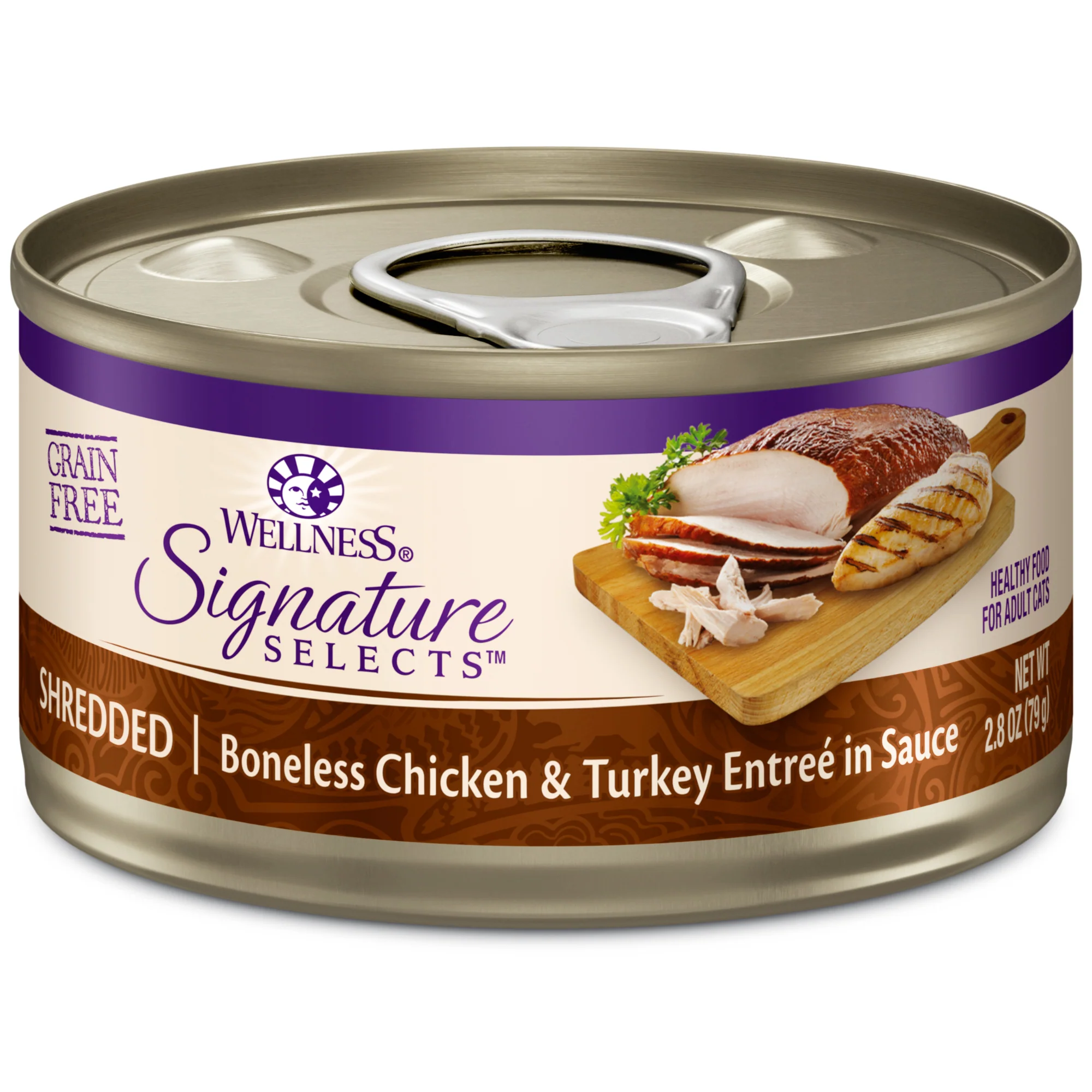 Wellness CORE Signature Selects Grain Free Canned Cat Food Shredded Chicken & Turkey in Sauce 2.8ozs - Image 1