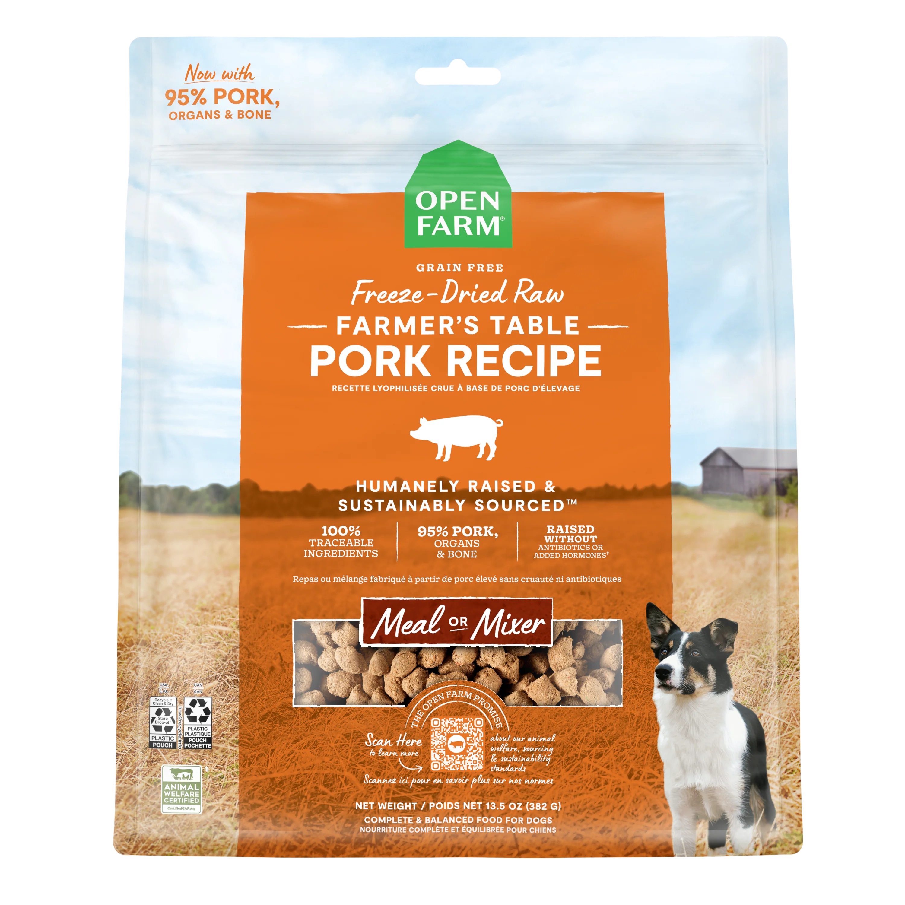 Open Farm Farmer’S Table Pork Freeze Dried Raw Morsels For Dogs 13.5oz Bag