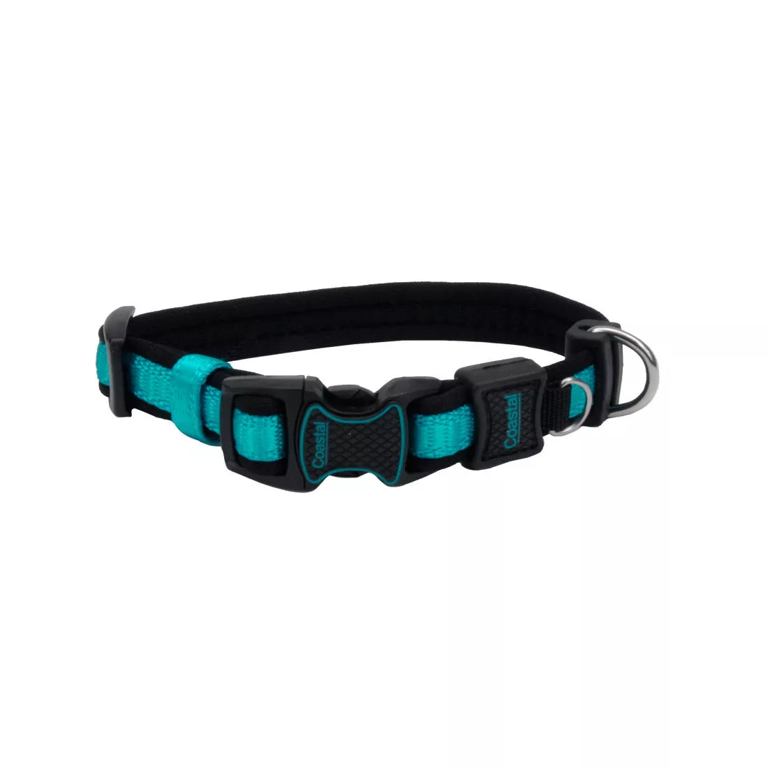 Coastal Inspire 5/8in Wide 10-14in Dog Collar Aqua - Image 1