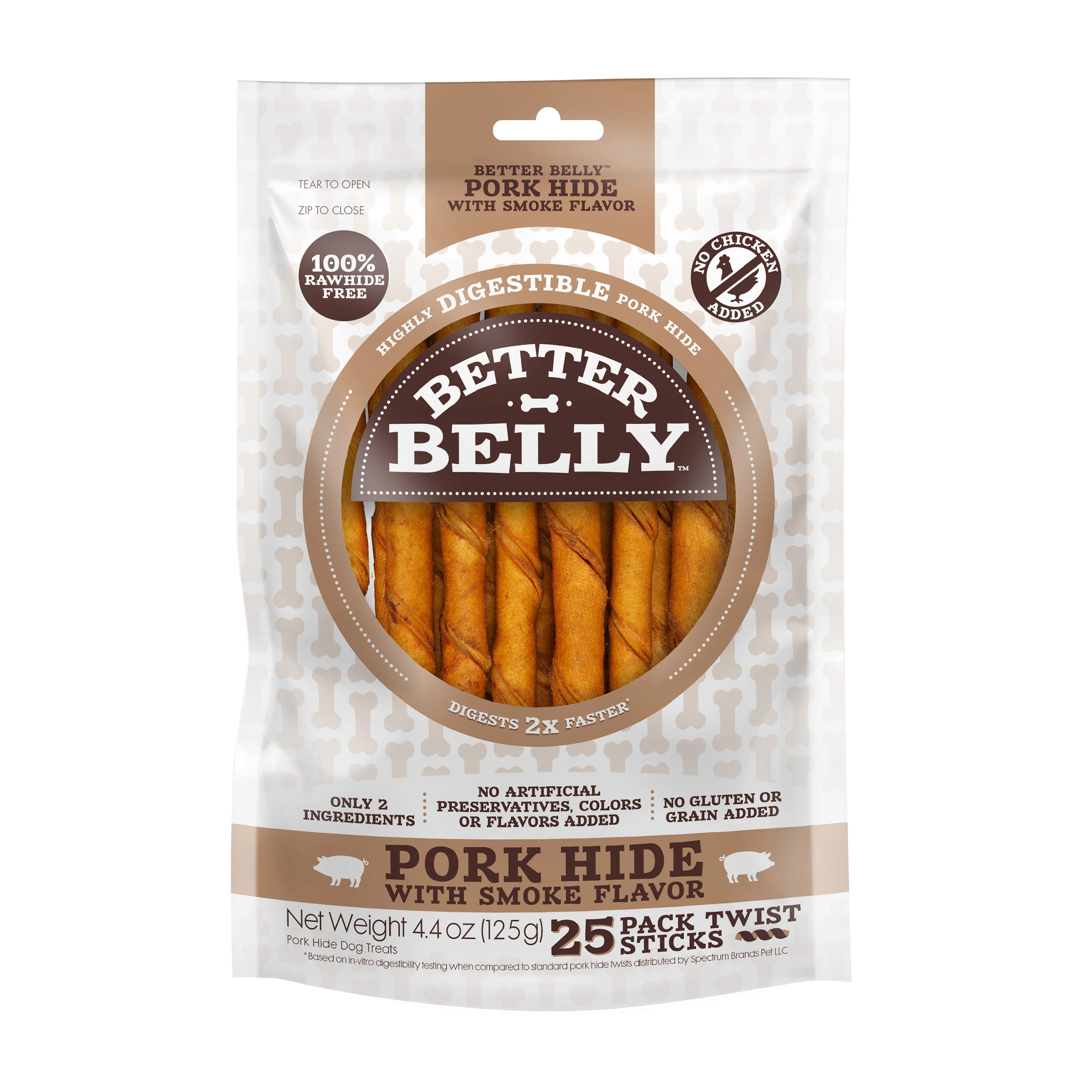 Better Belly Pork Hide Twists With Smoke Flavor for Dogs 25 ct - Image 1