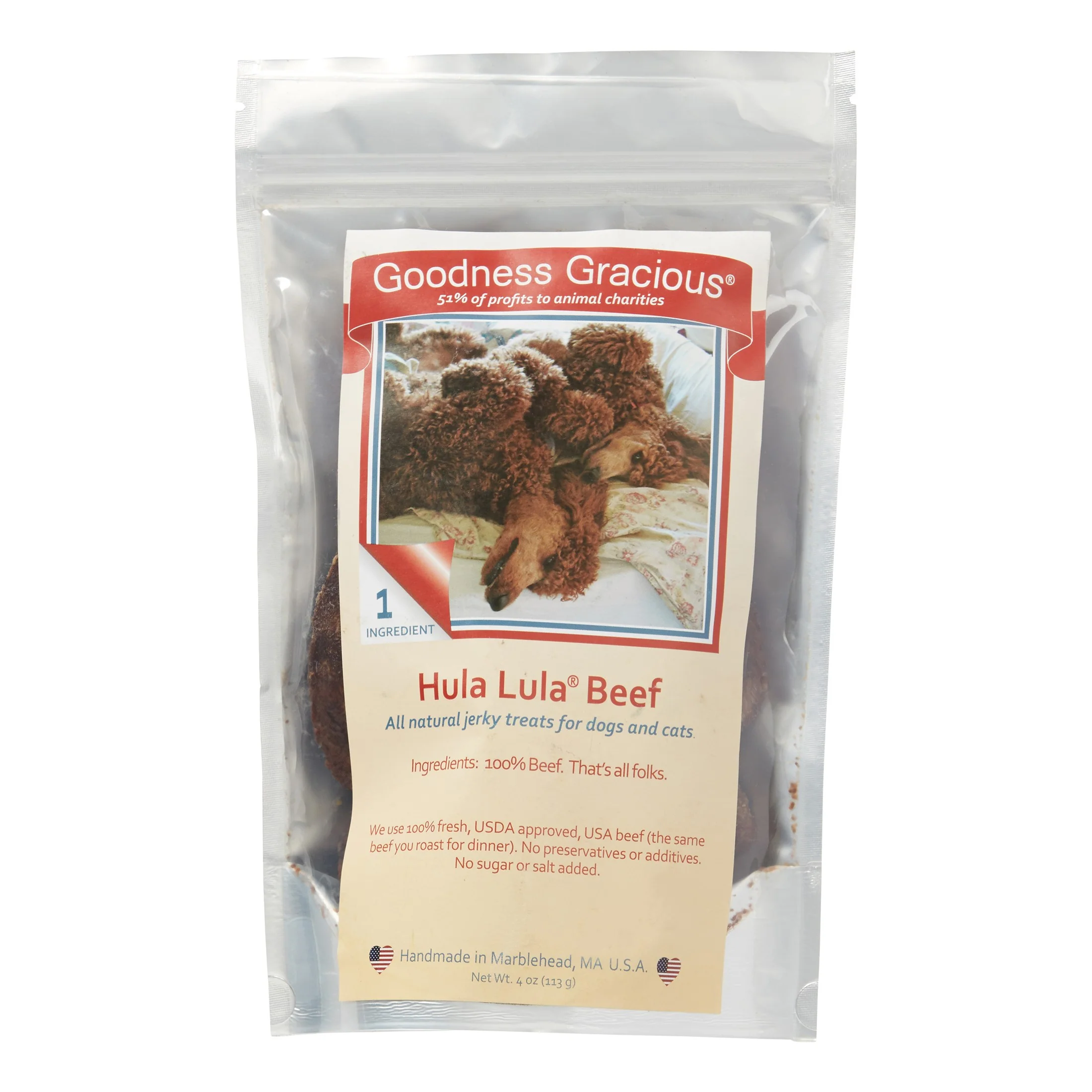 Goodness Gracious Dog Treats Hula Lula Beef 4oz - Image 1